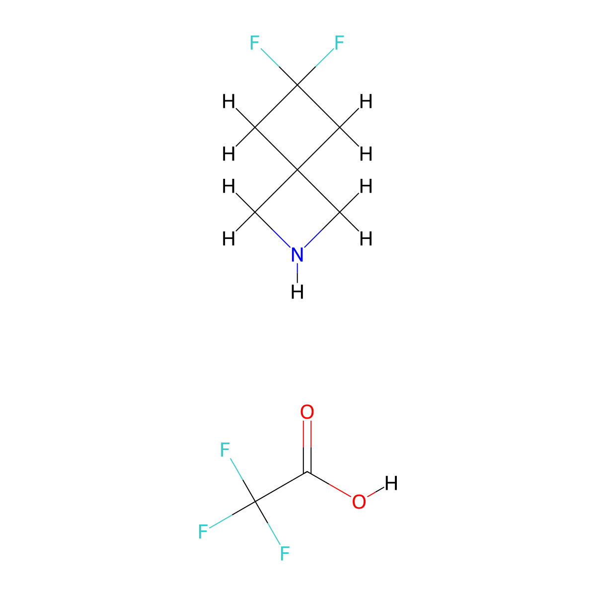 6,6-Difluoro-2-azaspiro[3.3]heptane 2,2,2-trifluoroacetate molecular structure, CAS 1427367-47-2