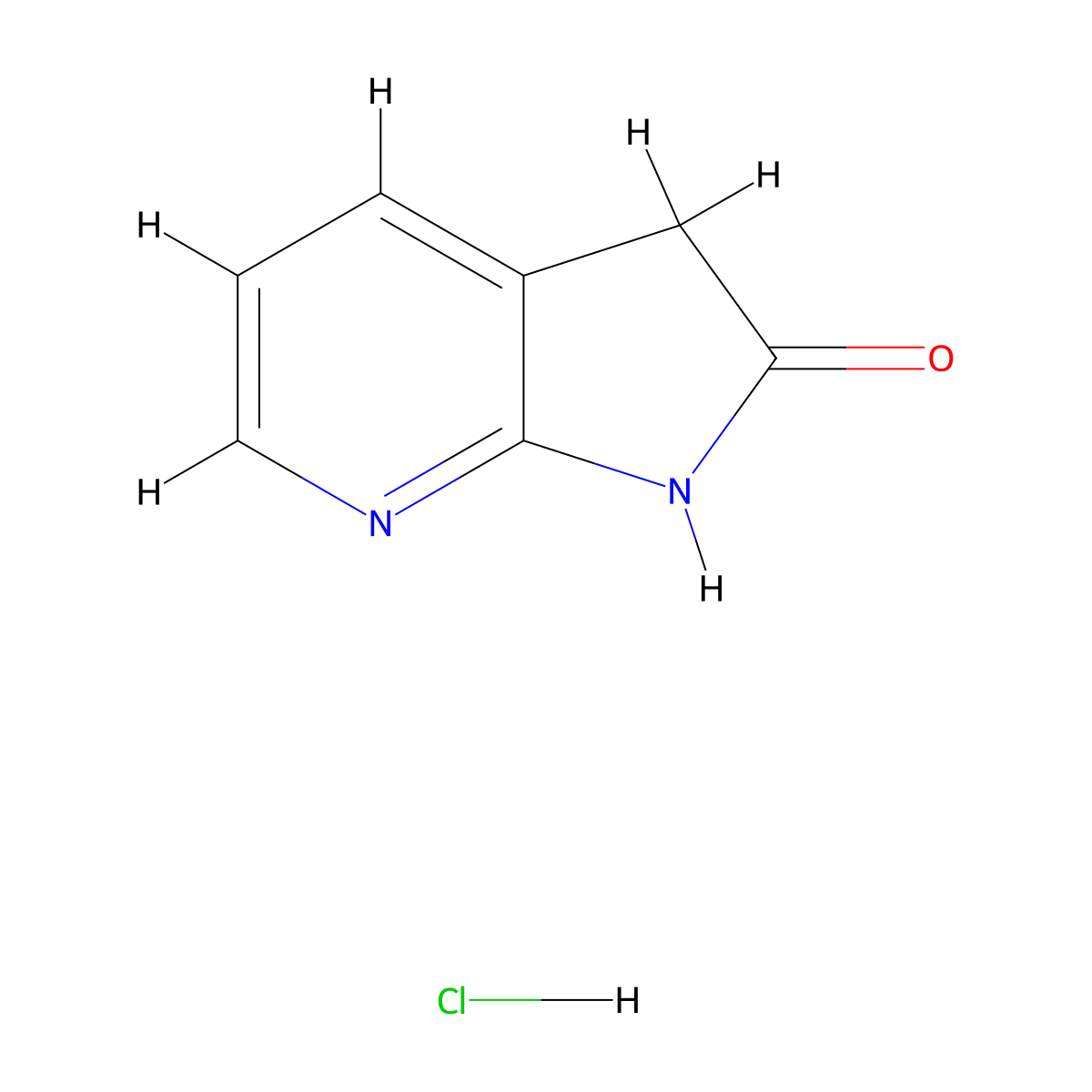 1H-Pyrrolo[2,3-b]pyridin-2(3H)-one hydrochloride molecular structure, CAS 1427367-62-1