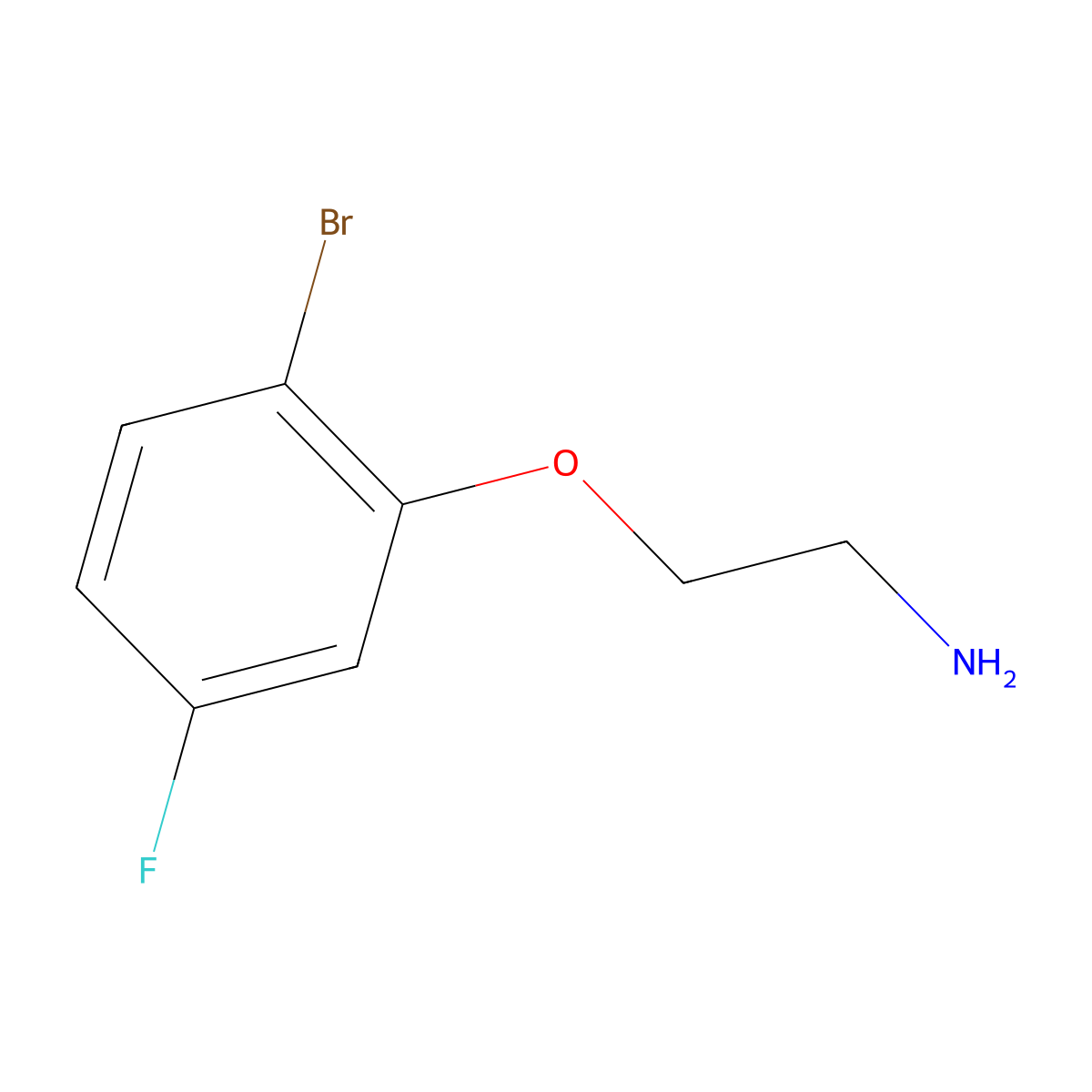 2-(2-Bromo-5-fluorophenoxy)ethan-1-amine molecular structure, CAS 1427369-13-8