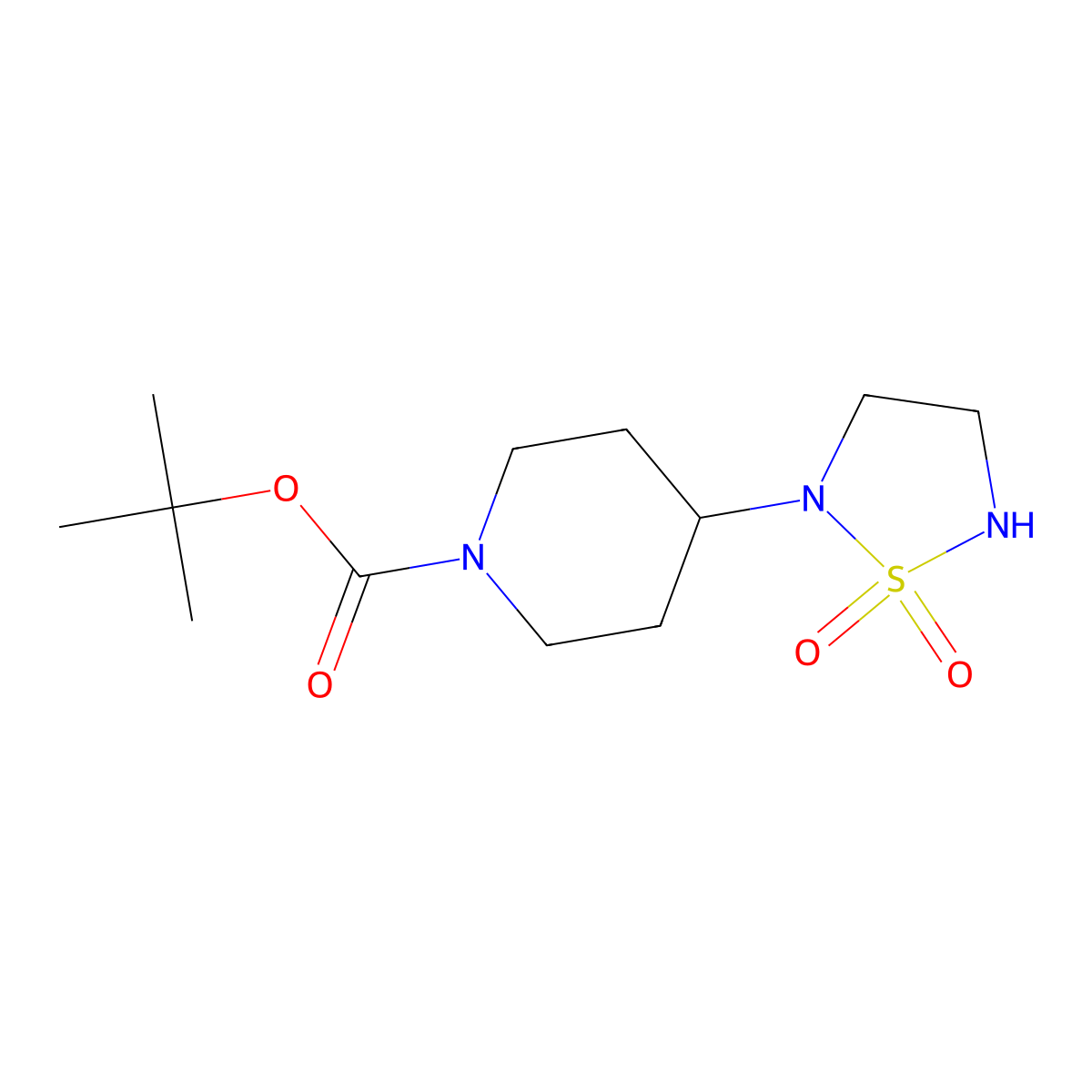 Tert-butyl 4-(1,1-dioxido-1,2,5-thiadiazolidin-2-yl)piperidine-1-carboxylate molecular structure, CAS 1427370-04-4