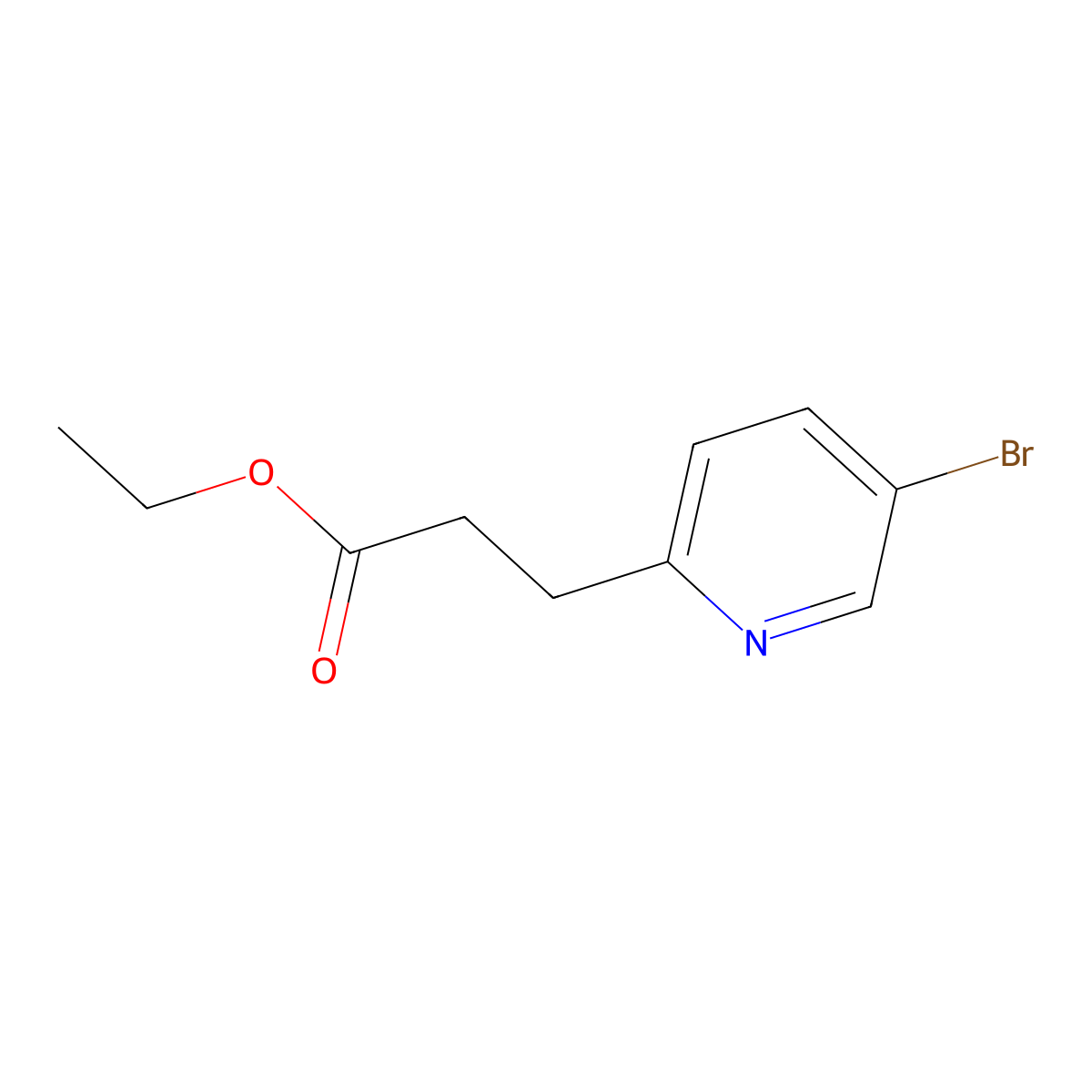 Ethyl 3-(5-bromopyridin-2-yl)propanoate molecular structure, CAS 1427371-57-0