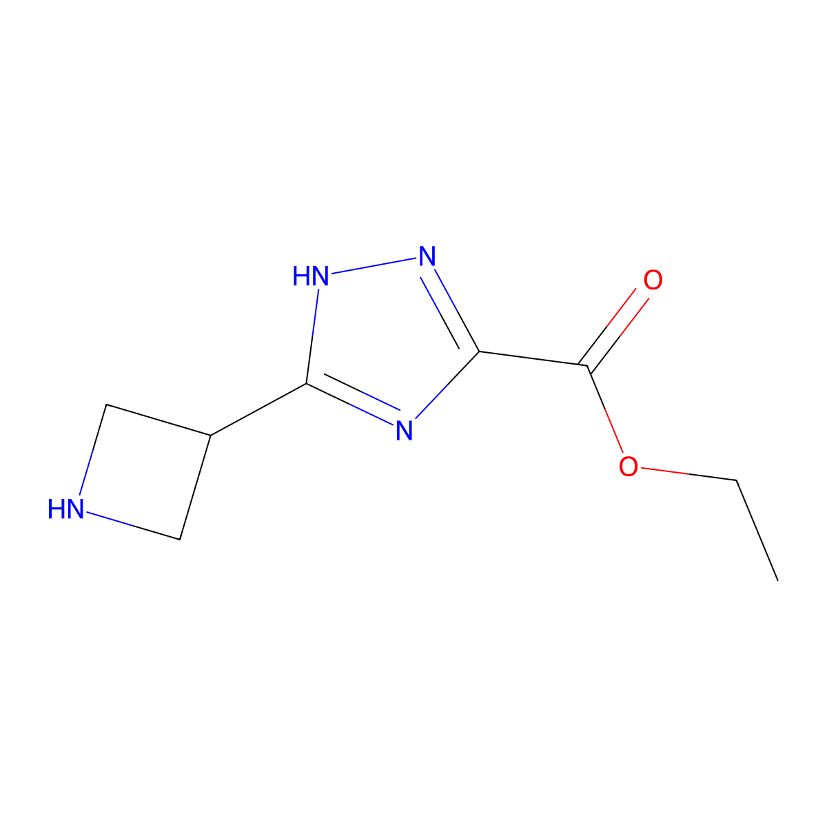 Ethyl 3-(azetidin-3-yl)-1h-1,2,4-triazole-5-carboxylate molecular structure, CAS 1427372-33-5