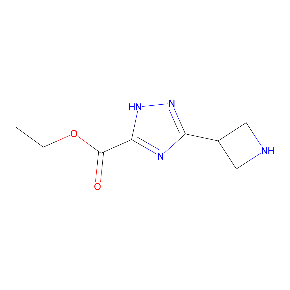 Ethyl 3-(azetidin-3-yl)-1h-1,2,4-triazole-5-carboxylate molecular structure, CAS 1427372-33-5