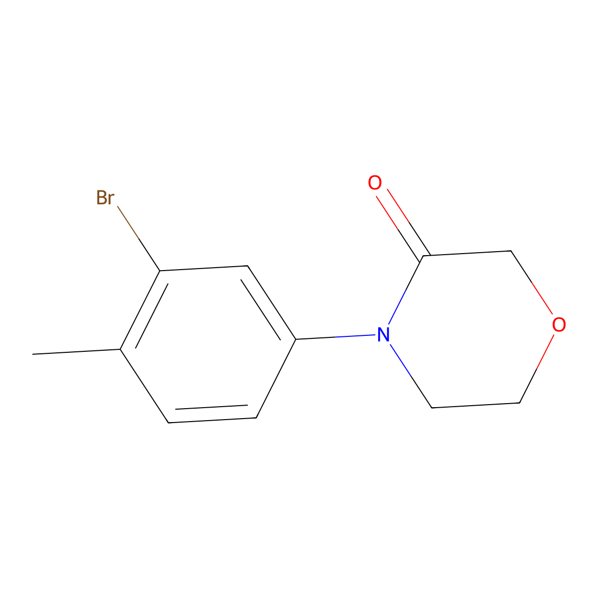4-(3-Bromo-4-methylphenyl)morpholin-3-one molecular structure, CAS 1427372-38-0