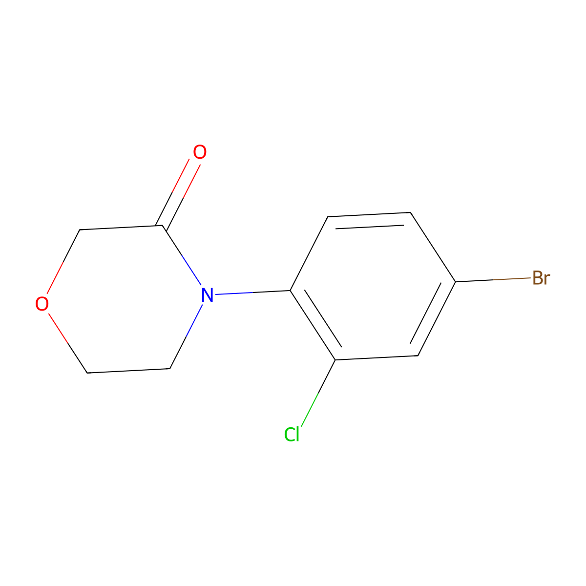 4-(4-Bromo-2-chlorophenyl)morpholin-3-one molecular structure, CAS 1427372-44-8