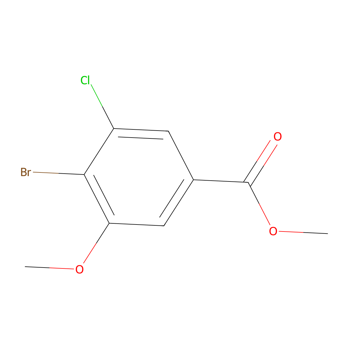 Methyl 4-bromo-3-chloro-5-methoxybenzoate molecular structure, CAS 1427372-64-2