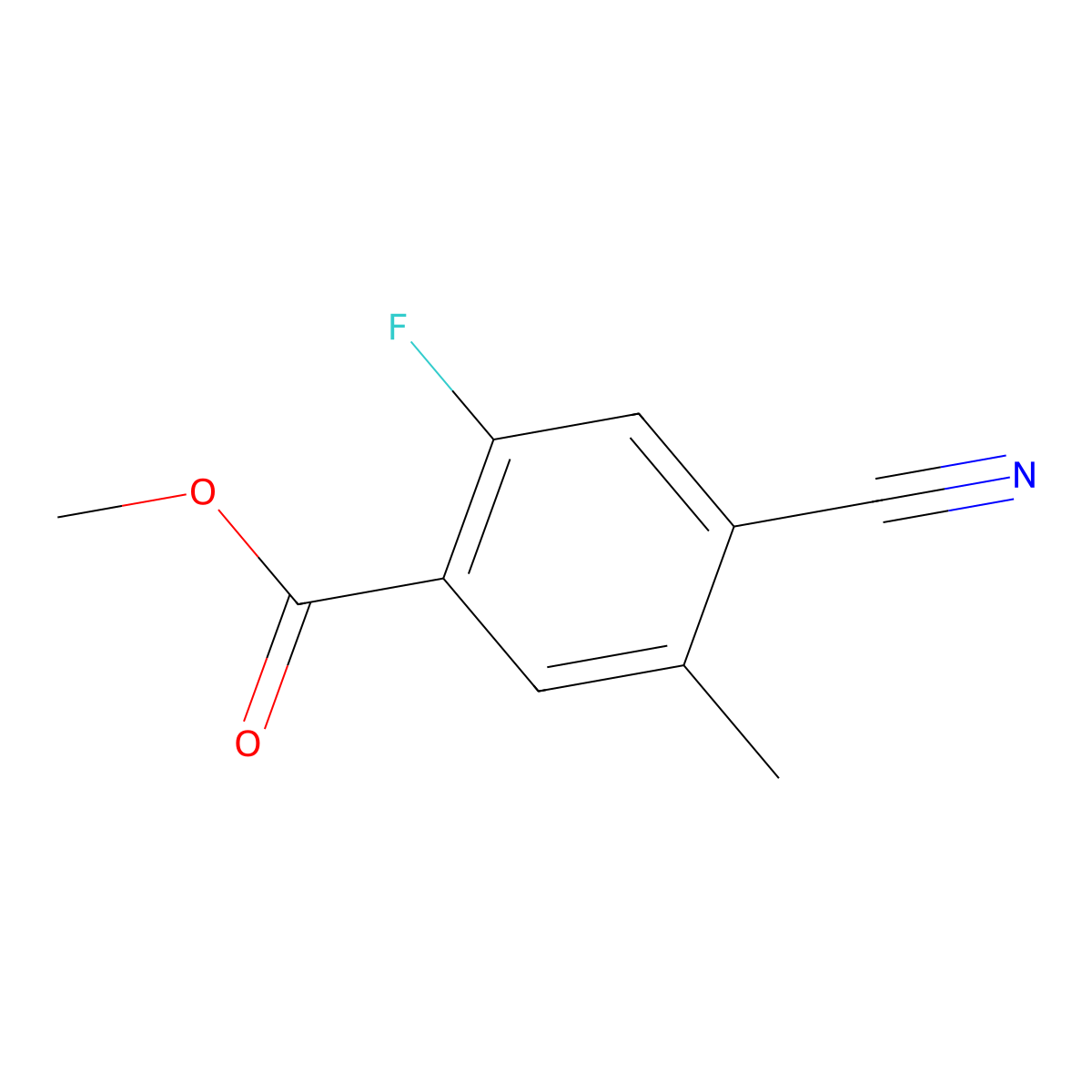 Methyl 4-cyano-2-fluoro-5-methylbenzoate molecular structure, CAS 1427372-79-9