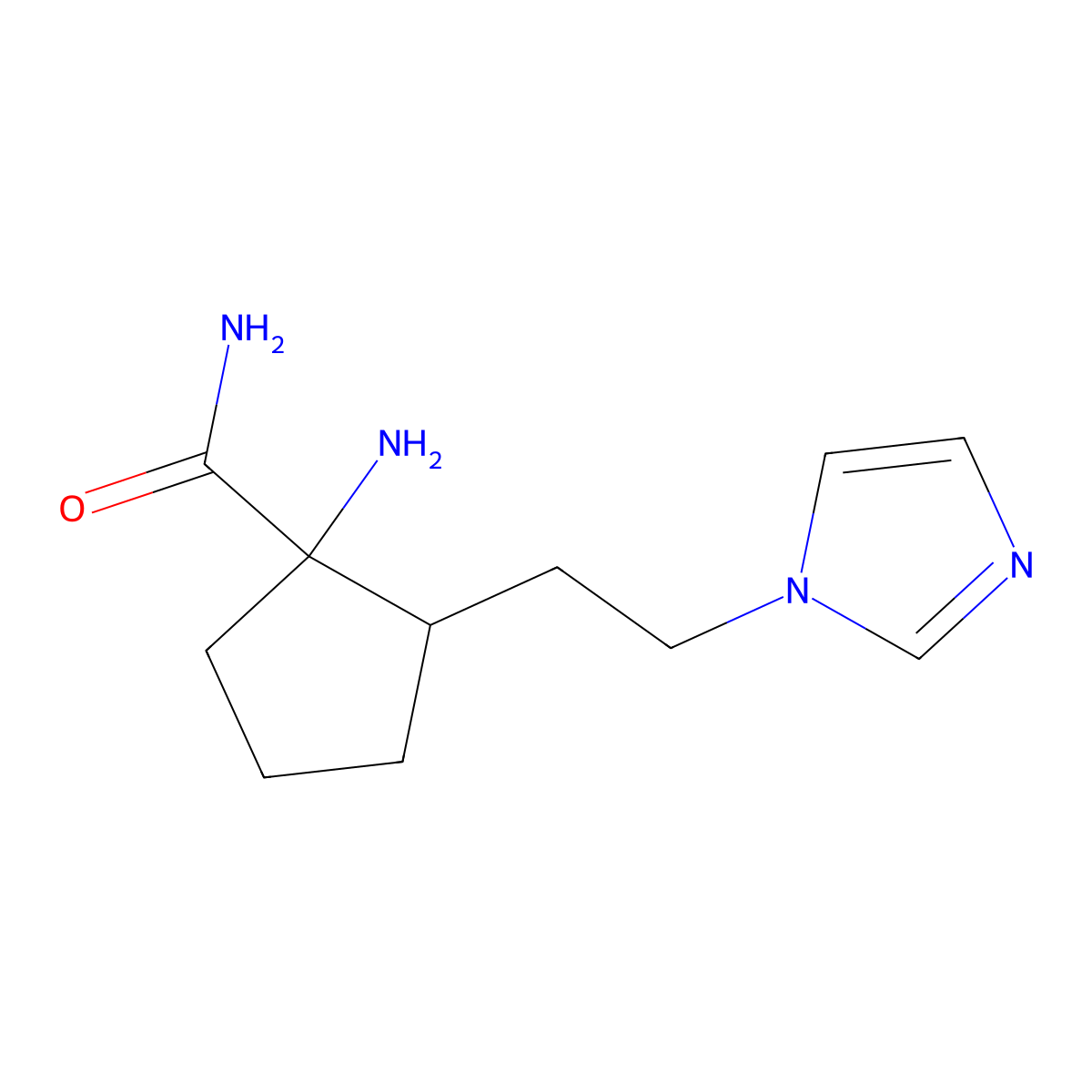 2-(2-(1h-Imidazol-1-yl)ethyl)-1-aminocyclopentane-1-carboxamide molecular structure, CAS 1427372-87-9