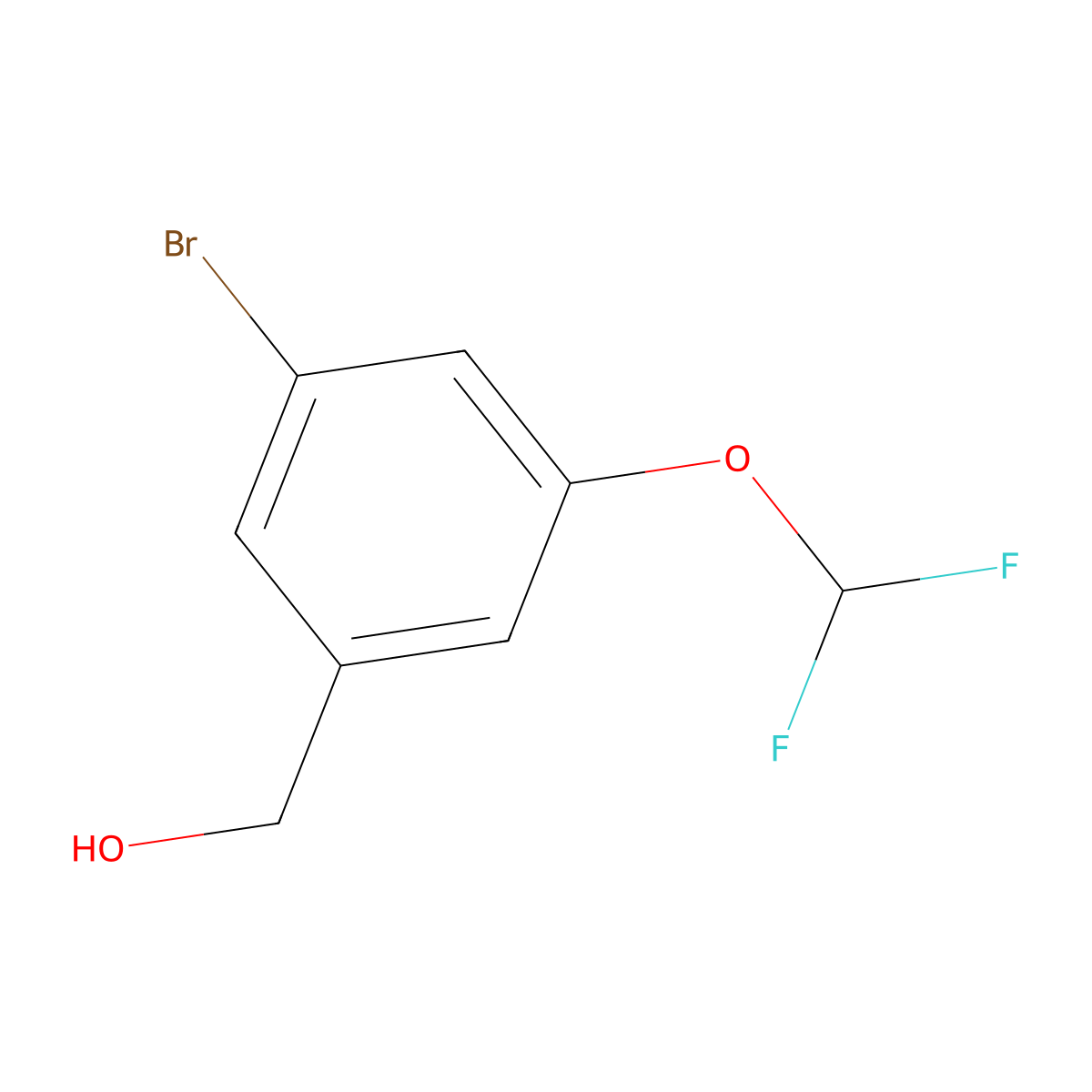 (3-Bromo-5-(difluoromethoxy)phenyl)methanol molecular structure, CAS 1427372-89-1