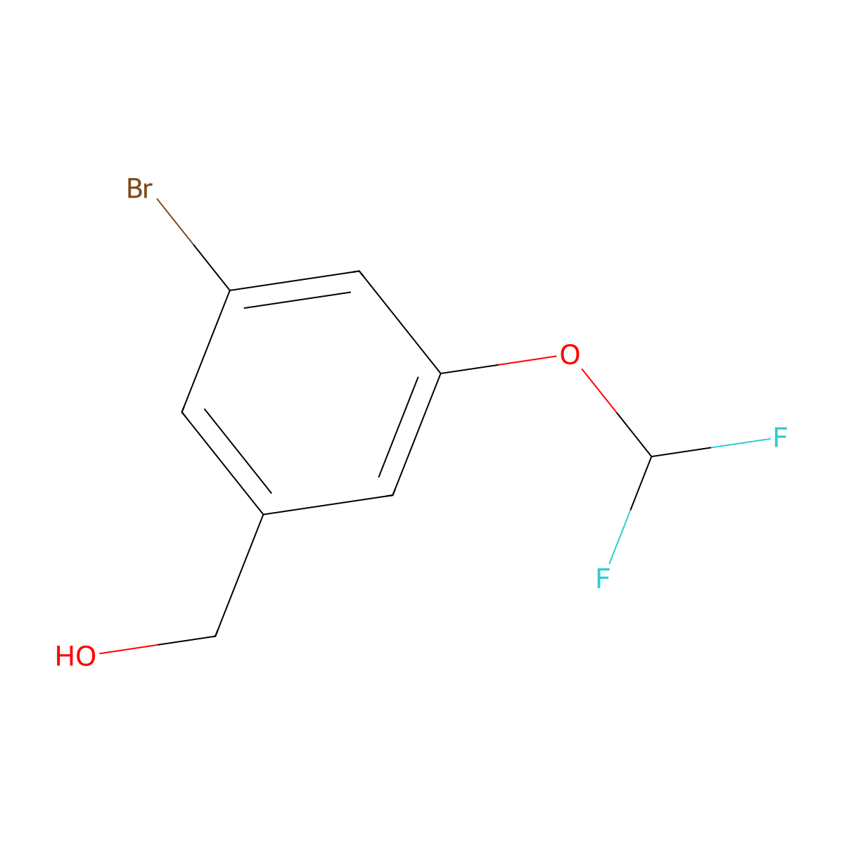 (3-Bromo-5-(difluoromethoxy)phenyl)methanol molecular structure, CAS 1427372-89-1