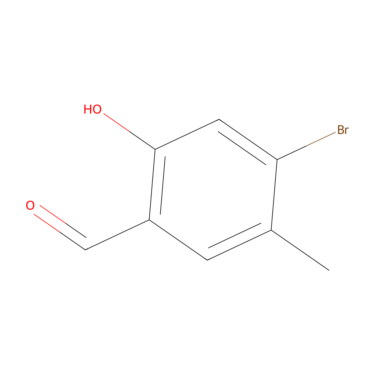 4-Bromo-2-hydroxy-5-methylbenzaldehyde molecular structure, CAS 1427373-22-5