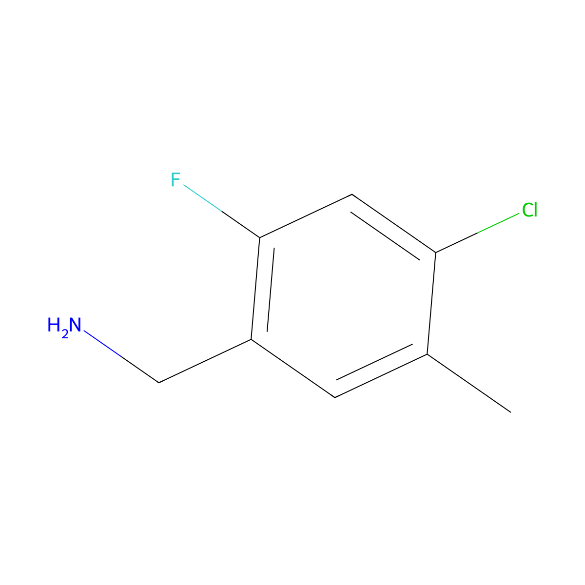 4-Chloro-2-fluoro-5-methylbenzylamine molecular structure, CAS 1427373-84-9