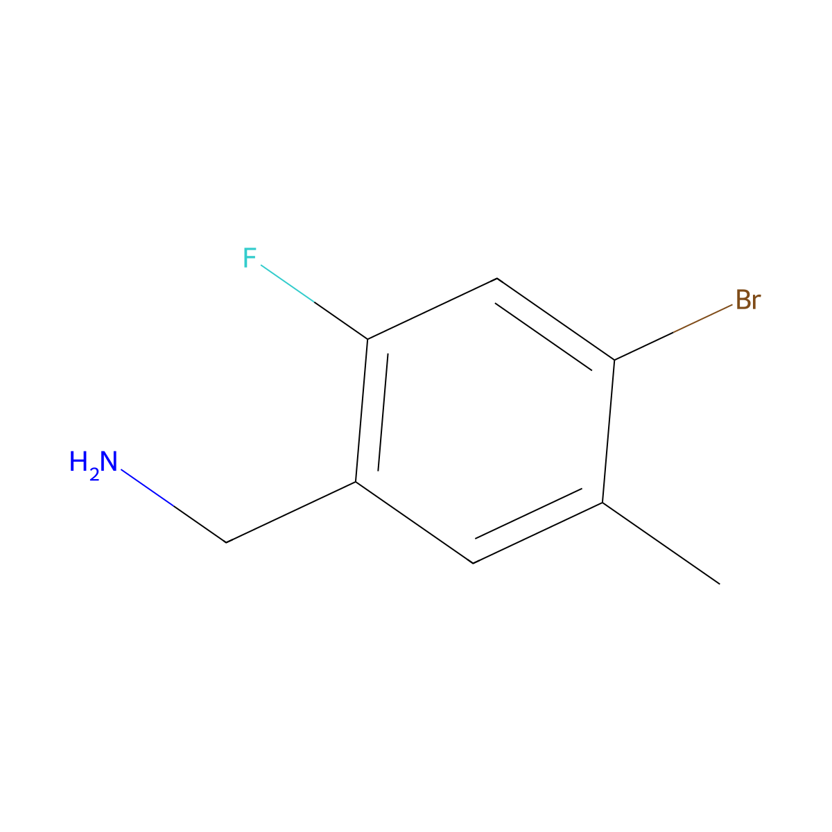 (4-Bromo-2-fluoro-5-methylphenyl)methanamine molecular structure, CAS 1427373-91-8