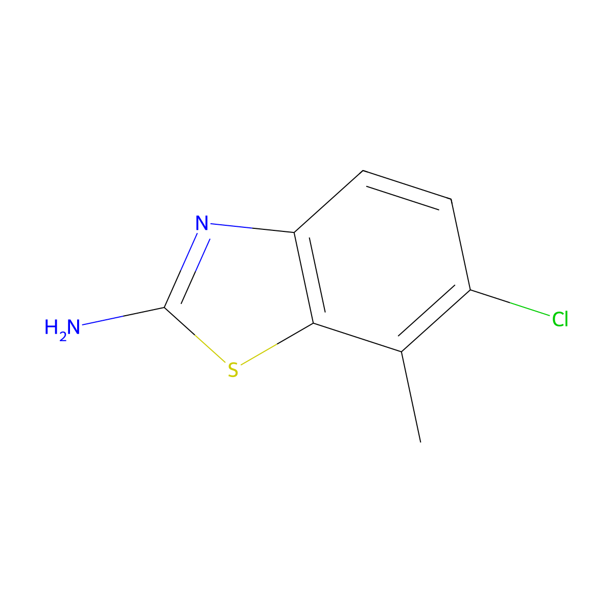 6-Chloro-7-methyl-1,3-benzothiazol-2-amine molecular structure, CAS 1427373-96-3