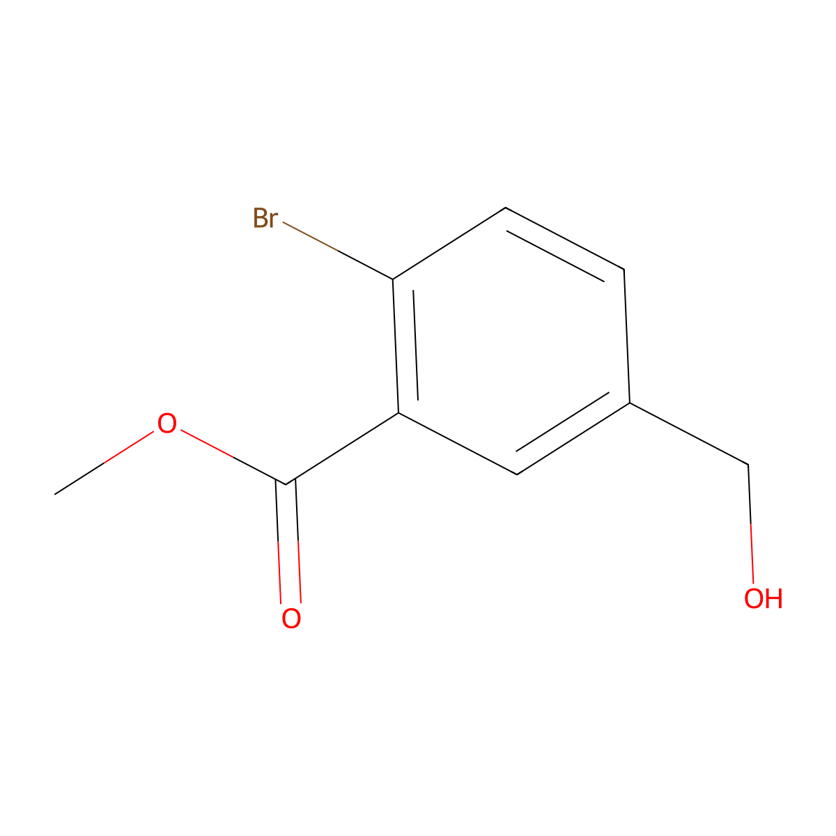 Methyl 2-bromo-5-(hydroxymethyl)benzoate molecular structure, CAS 1427374-03-5