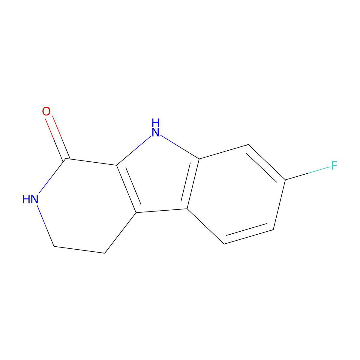 7-Fluoro-2,3,4,9-tetrahydropyrido[3,4-b]indol-1-one molecular structure, CAS 1427375-16-3
