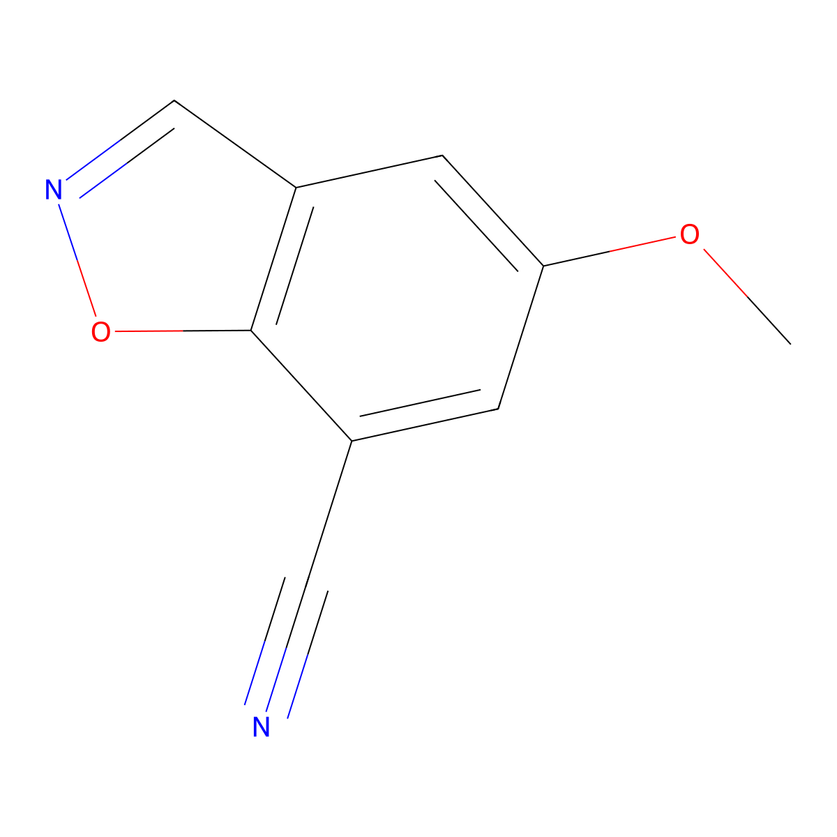 5-Methoxy-1,2-benzoxazole-7-carbonitrile molecular structure, CAS 1427375-17-4