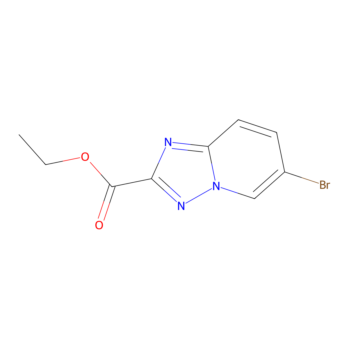 Ethyl 6-bromo-(1,2,4)triazolo(1,5-a)pyridine-2-carboxylate molecular structure, CAS 1427376-40-6