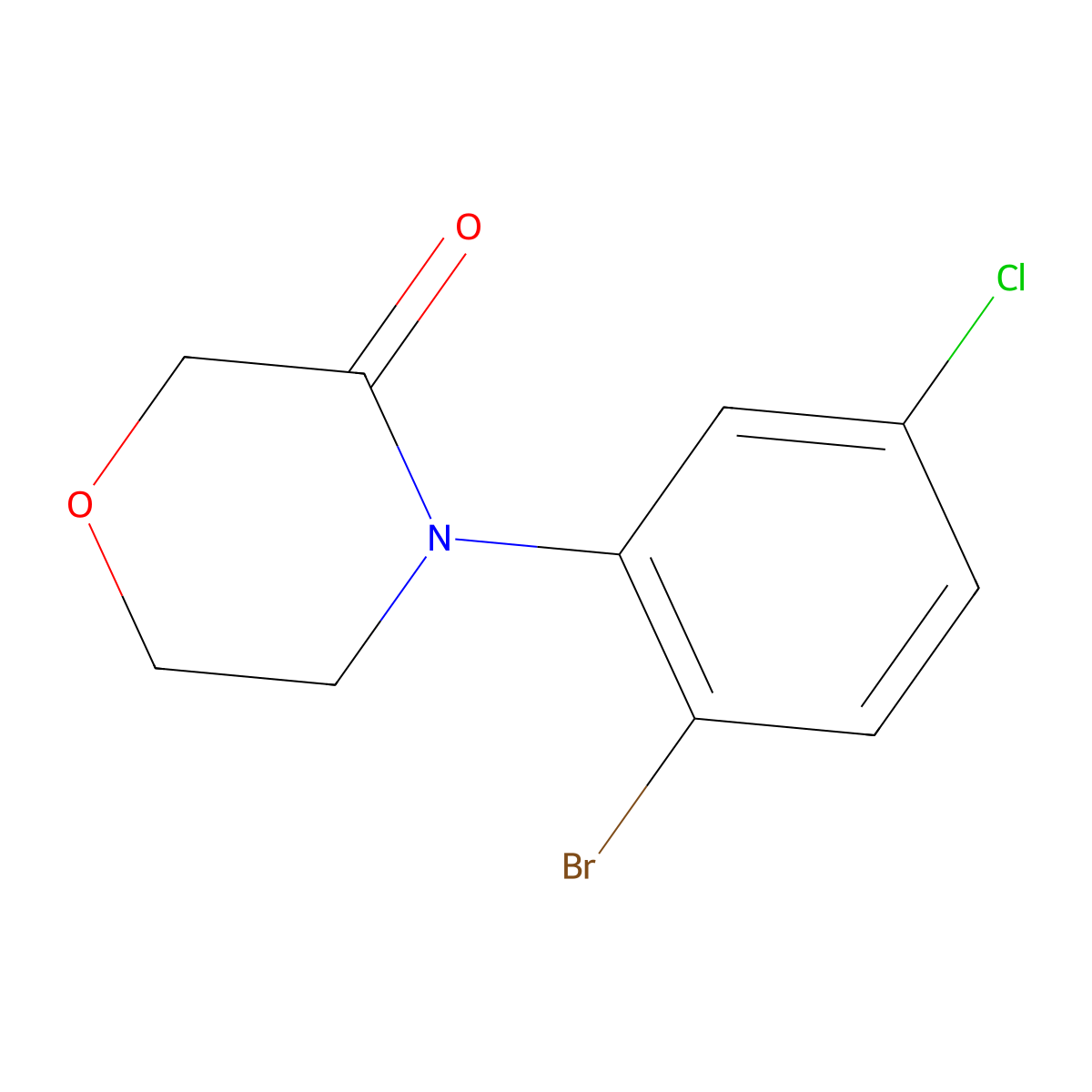 4-(2-Bromo-5-chlorophenyl)morpholin-3-one molecular structure, CAS 1427377-03-4