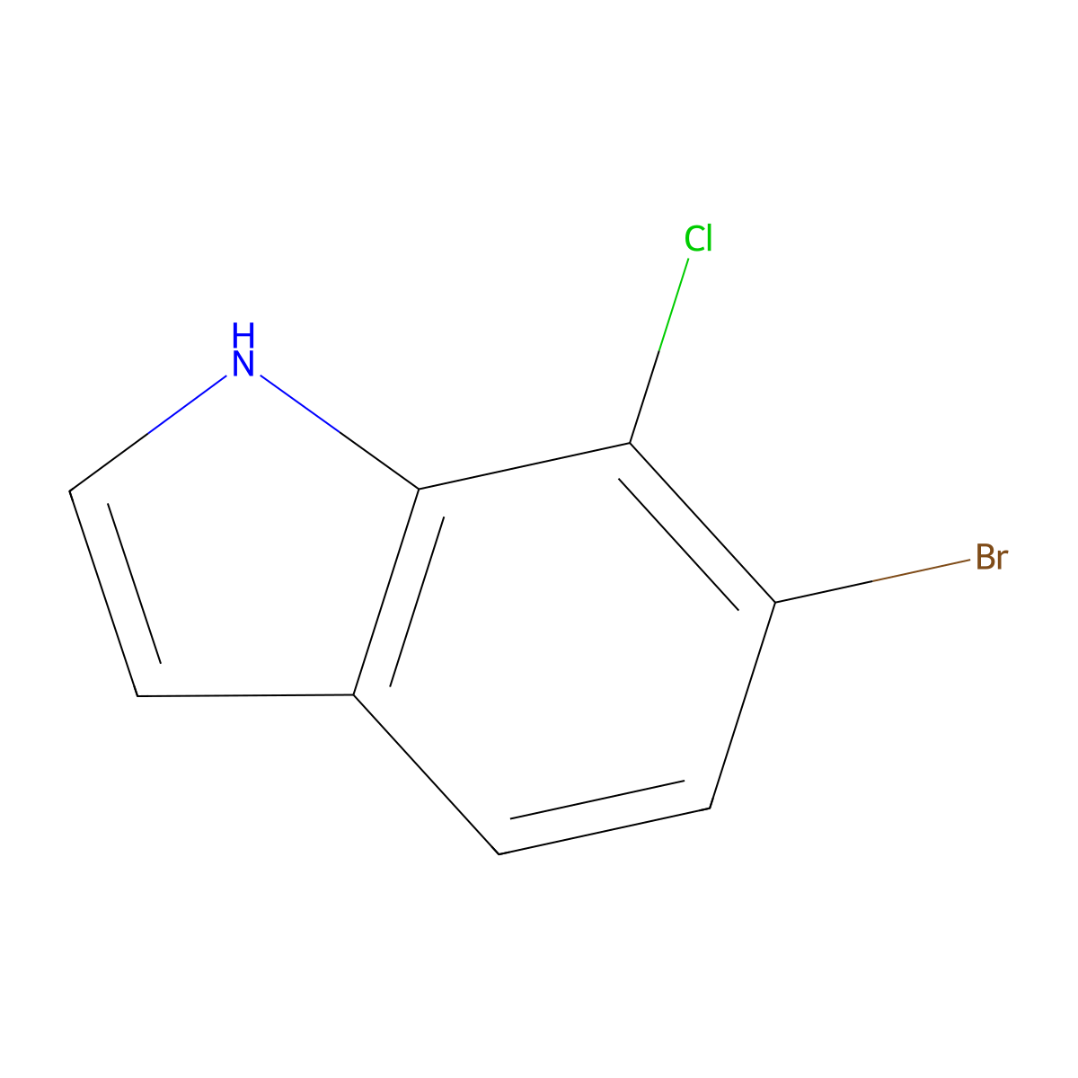 6-bromo-7-chloro-1H-indole molecular structure, CAS 1427377-13-6