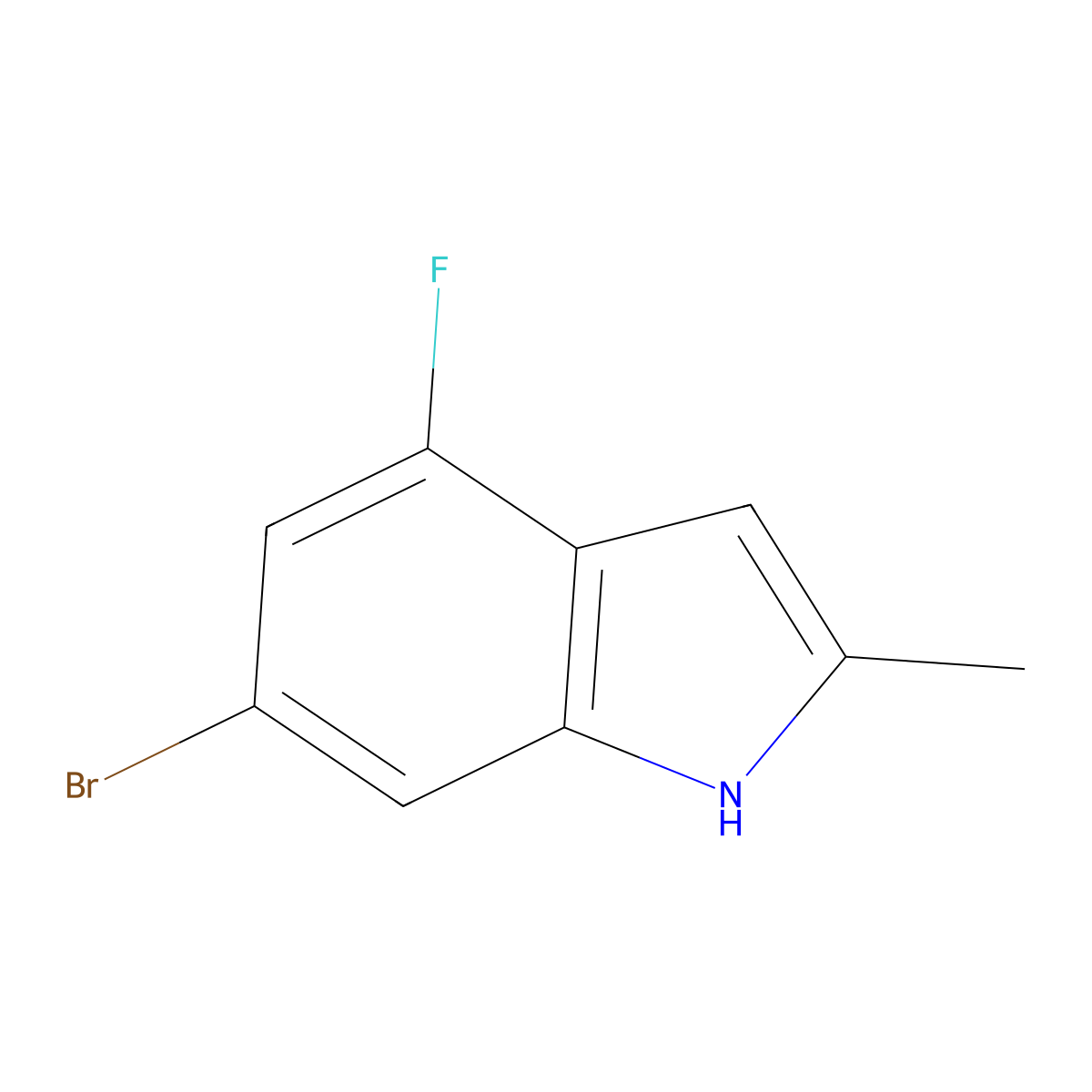6-bromo-4-fluoro-2-methyl-1H-indole molecular structure, CAS 1427377-41-0