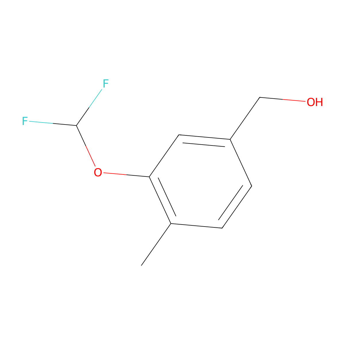 [3-(Difluoromethoxy)-4-methylphenyl]methanol molecular structure, CAS 1427377-56-7