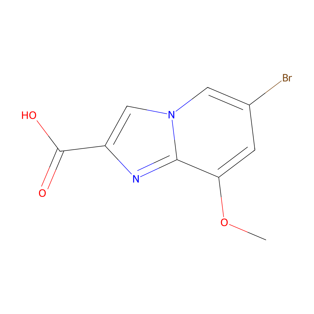 6-Bromo-8-methoxyimidazo[1,2-a]pyridine-2-carboxylic acid molecular structure, CAS 1427377-67-0