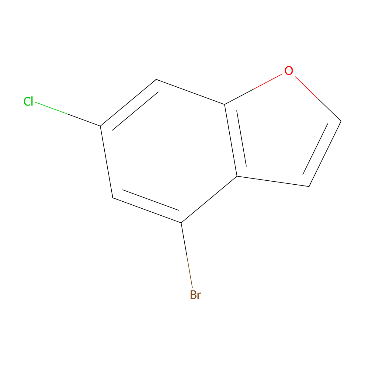 4-Bromo-6-chlorobenzofuran molecular structure, CAS 1427377-74-9