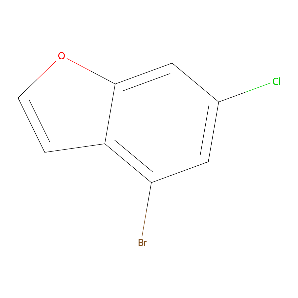 4-Bromo-6-chlorobenzofuran molecular structure, CAS 1427377-74-9