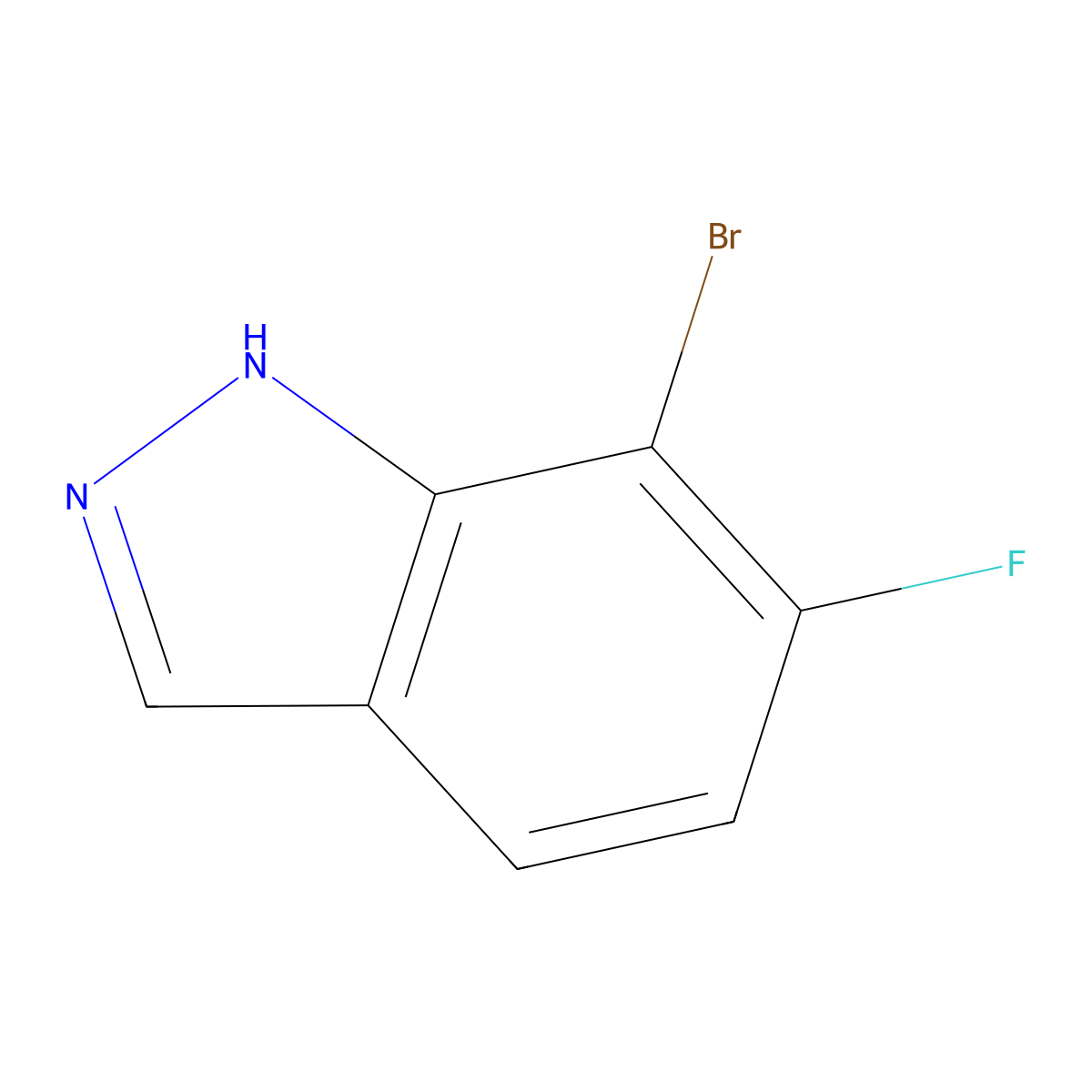 7-Bromo-6-fluoro-1H-indazole molecular structure, CAS 1427377-75-0