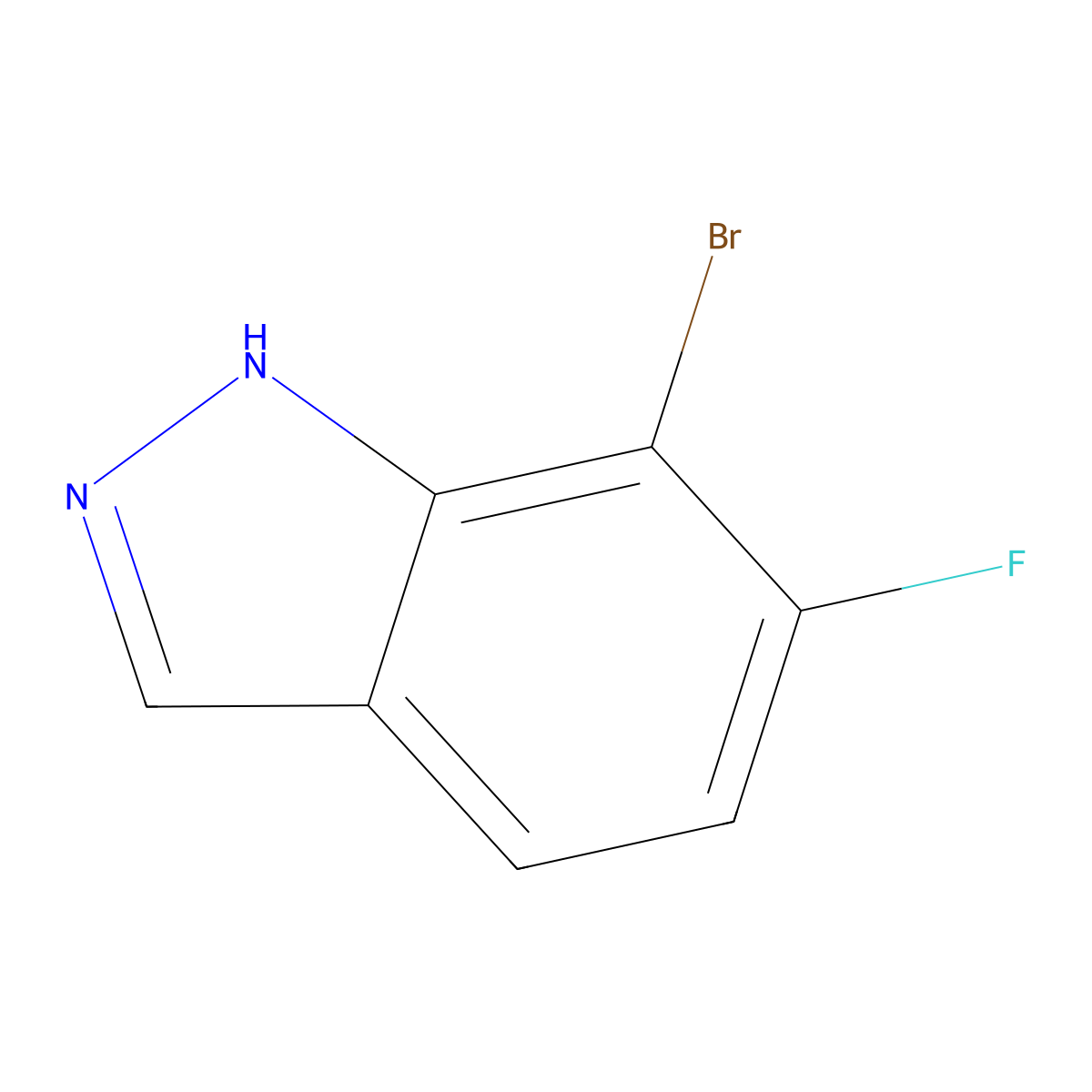 7-Bromo-6-fluoro-1H-indazole molecular structure, CAS 1427377-75-0