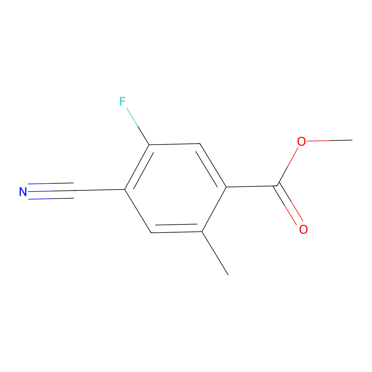 Methyl 4-cyano-5-fluoro-2-methylbenzoate molecular structure, CAS 1427377-85-2