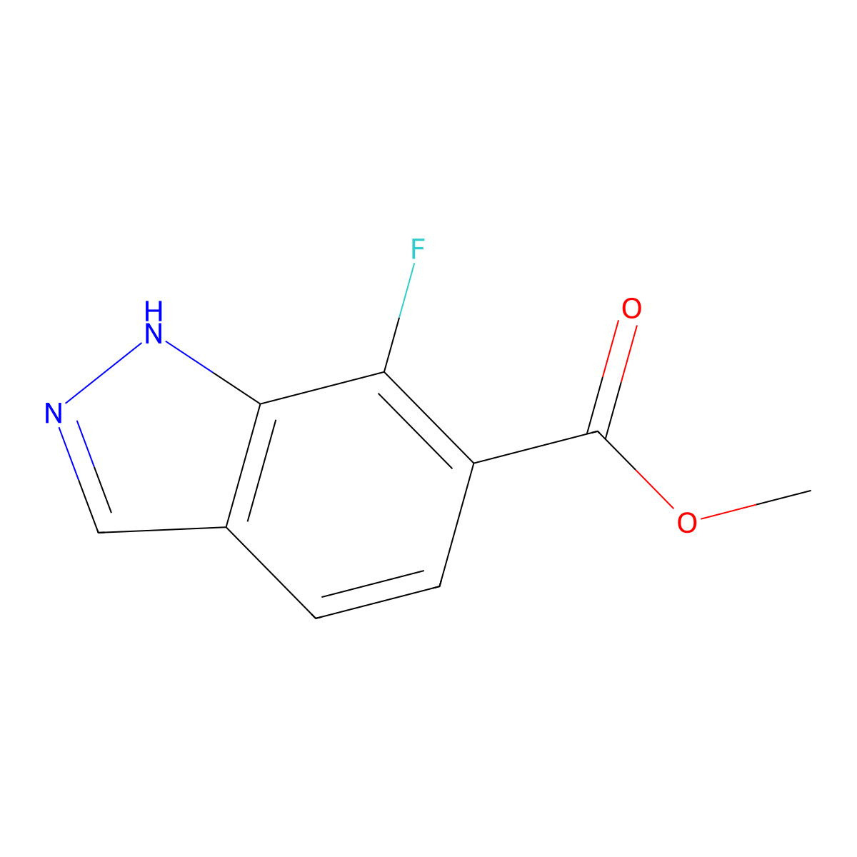 methyl 7-fluoro-1H-indazole-6-carboxylate molecular structure, CAS 1427377-90-9