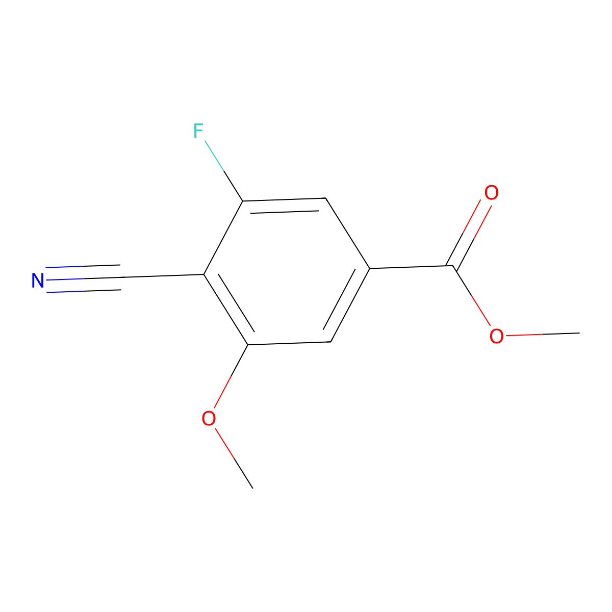 Methyl 4-cyano-3-fluoro-5-methoxybenzoate molecular structure, CAS 1427378-01-5