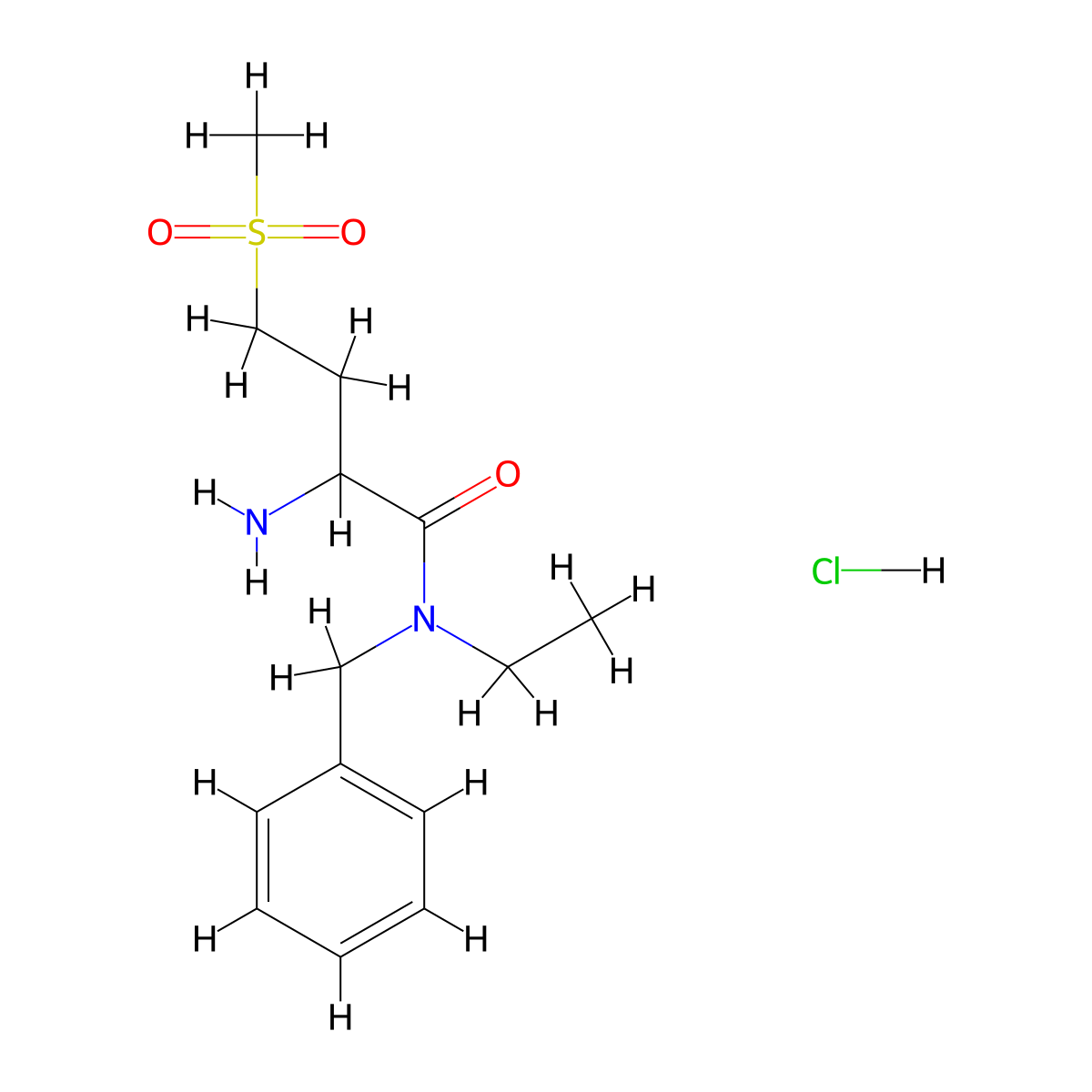 2-amino-N-benzyl-N-ethyl-4-methanesulfonylbutanamide hydrochloride molecular structure, CAS 1427378-49-1