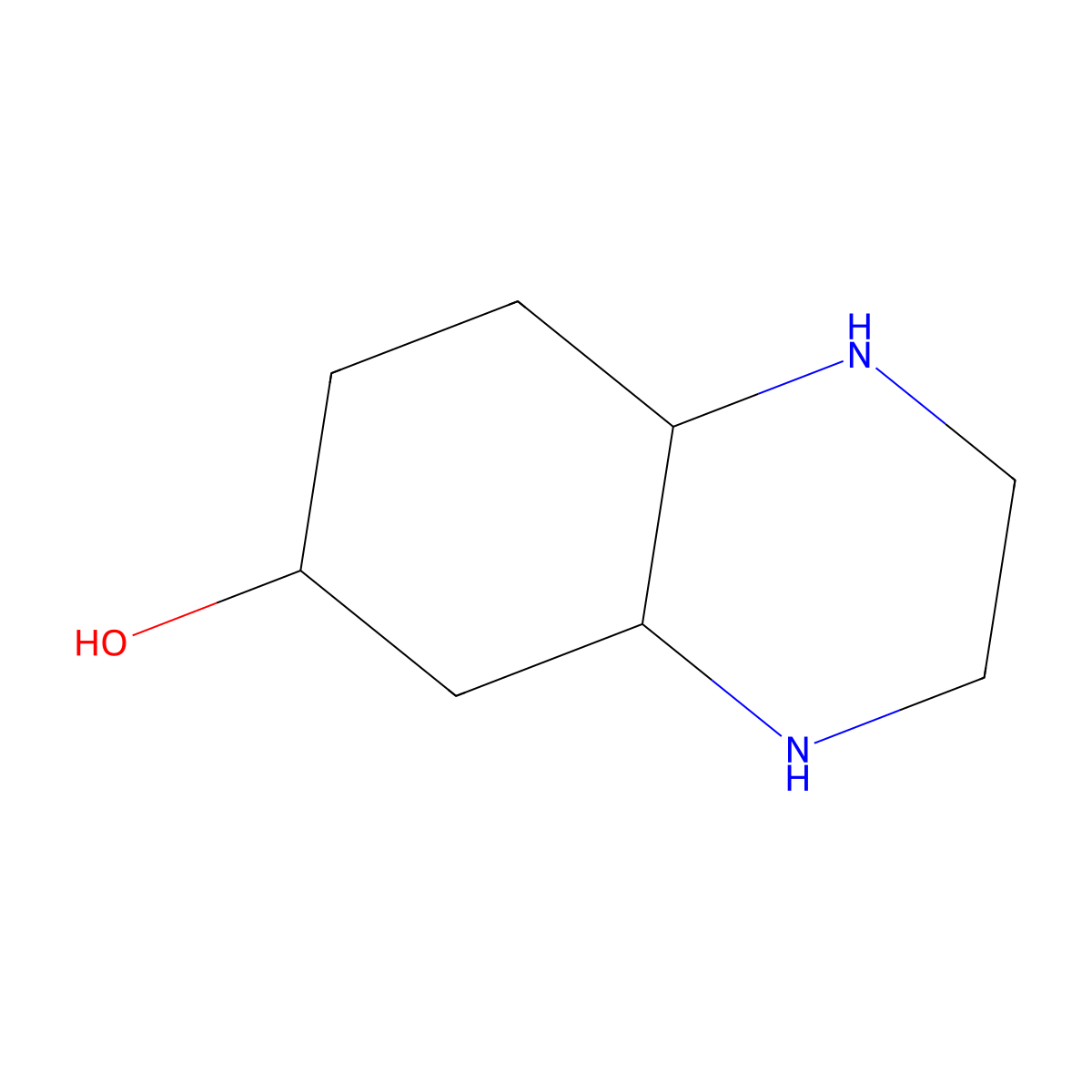 Decahydroquinoxalin-6-ol molecular structure, CAS 1427378-50-4