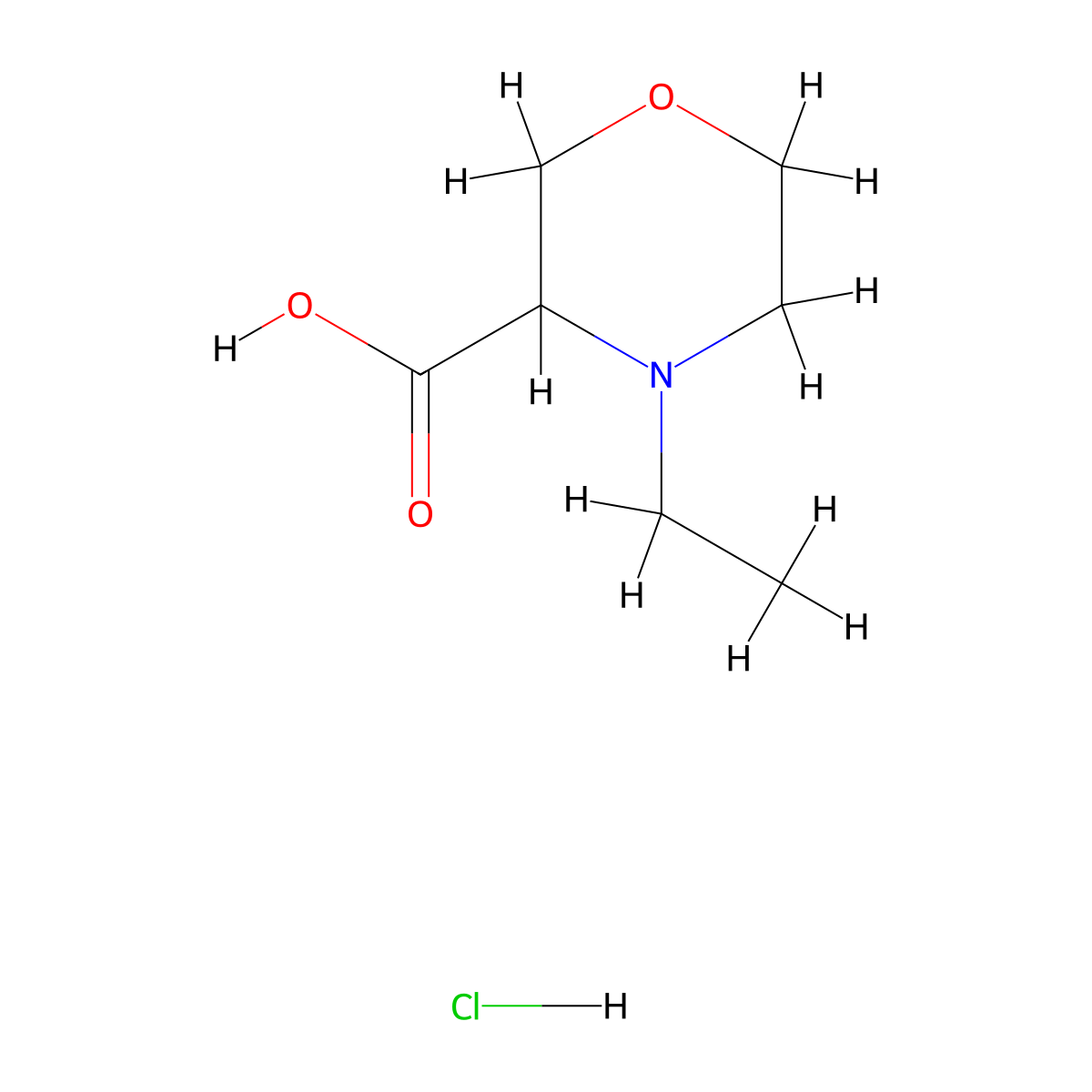 4-Ethylmorpholine-3-carboxylic acid hydrochloride molecular structure, CAS 1427378-51-5