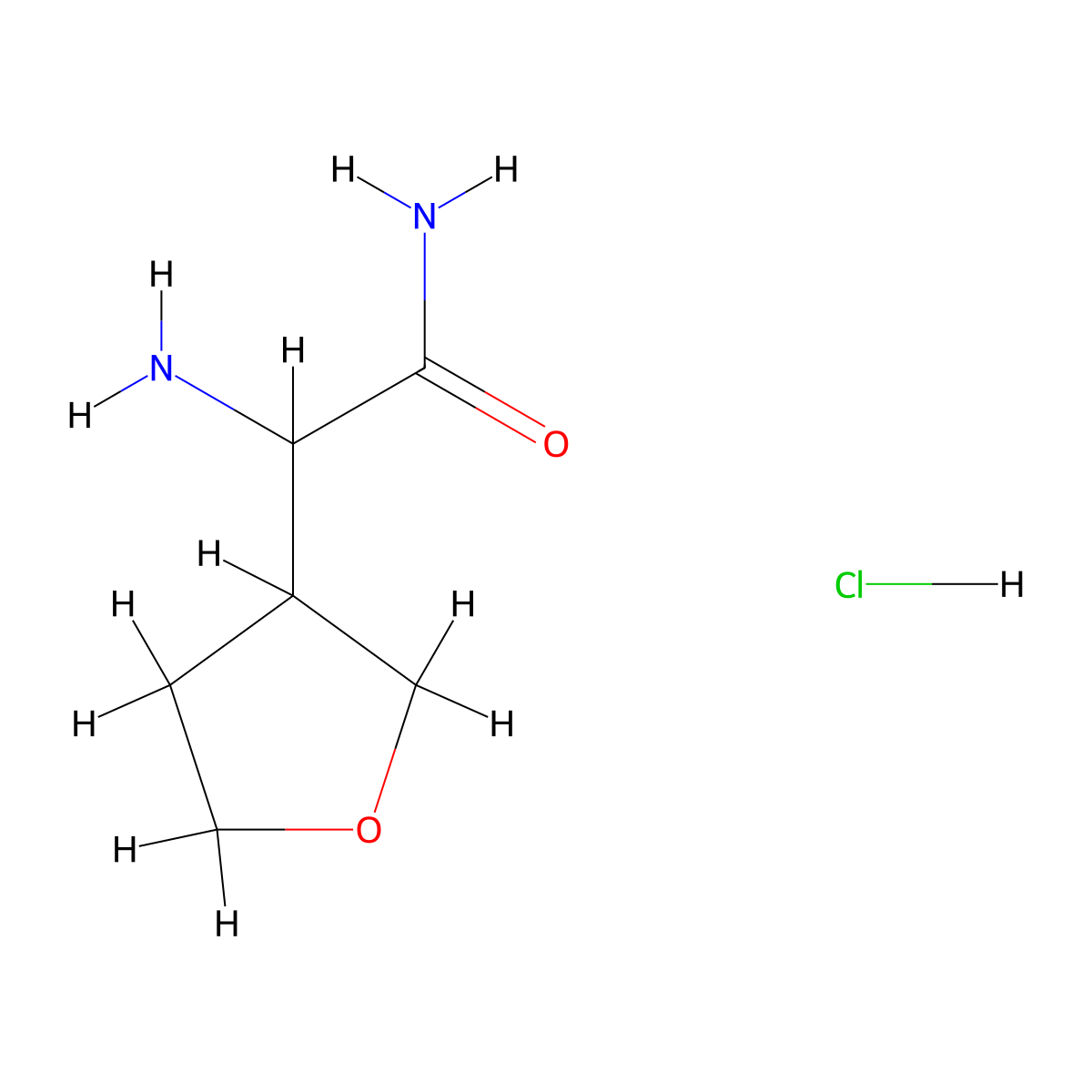 2-Amino-2-(oxolan-3-yl)acetamide hydrochloride molecular structure, CAS 1427378-53-7