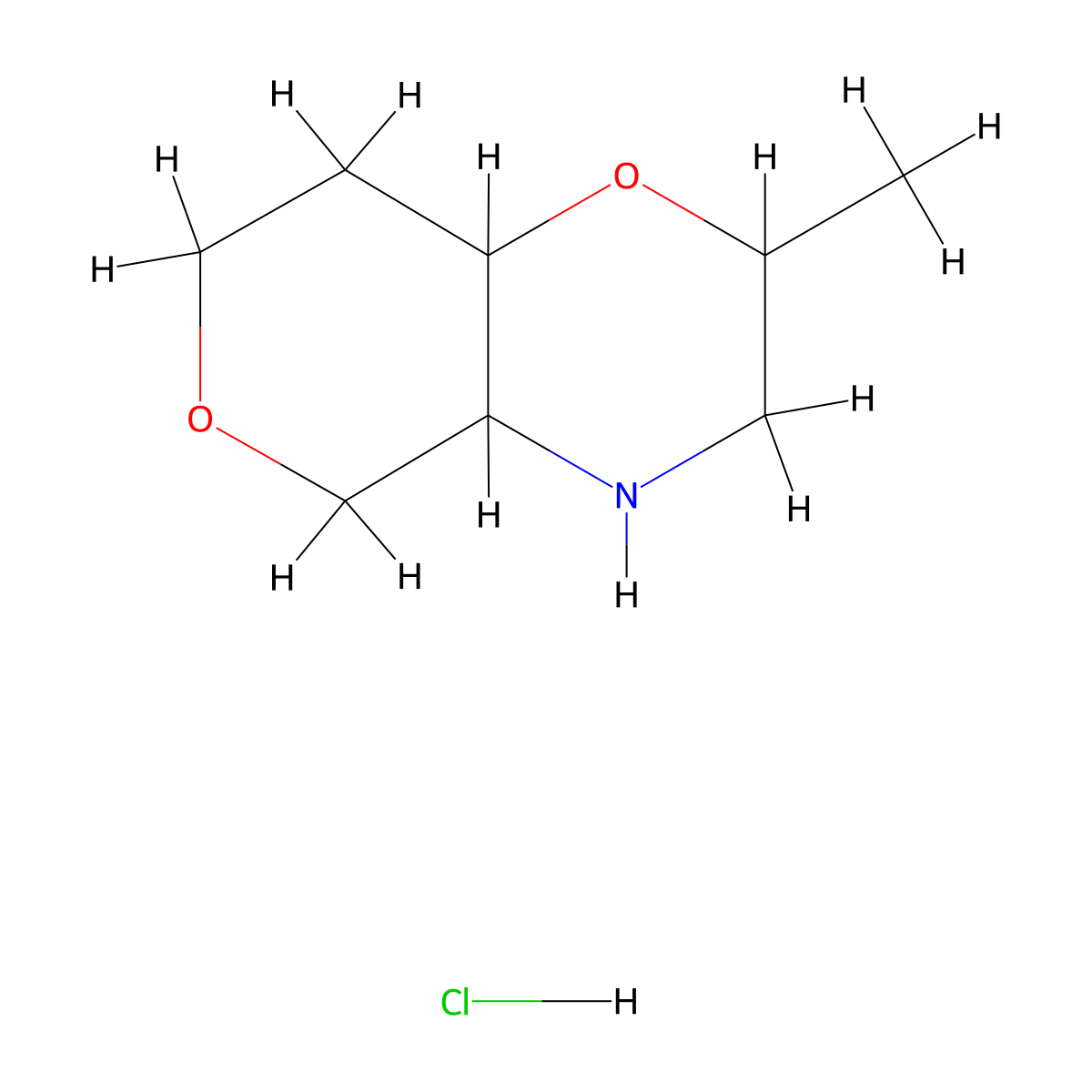 2-Methyl-octahydropyrano[4,3-b]morpholine hydrochloride molecular structure, CAS 1427378-62-8