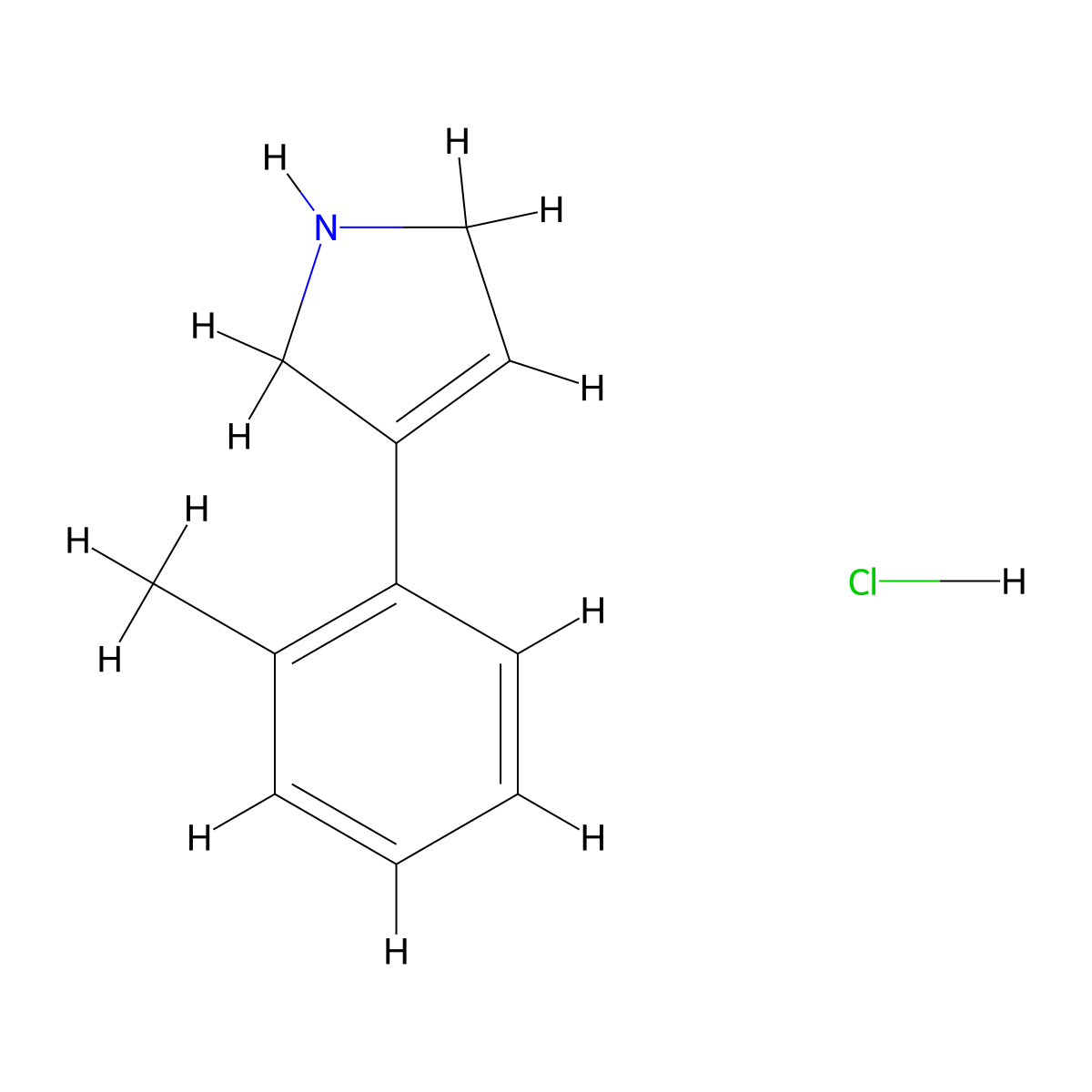 3-(2-methylphenyl)-2,5-dihydro-1H-pyrrole hydrochloride molecular structure, CAS 1427378-66-2