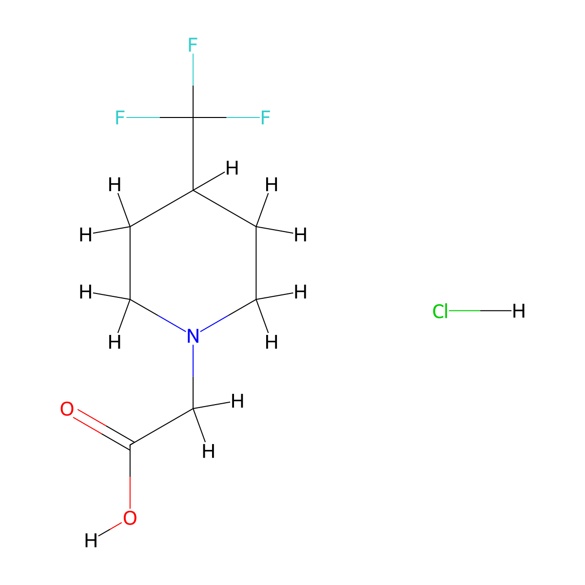 2-[4-(Trifluoromethyl)piperidin-1-yl]acetic acid hydrochloride molecular structure, CAS 1427378-67-3