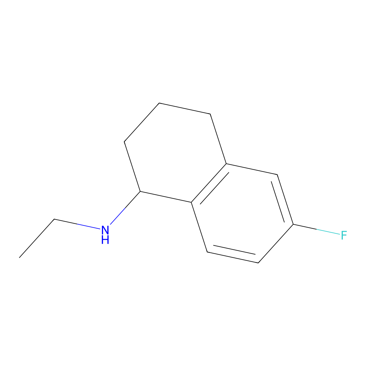 N-ethyl-6-fluoro-1,2,3,4-tetrahydronaphthalen-1-amine molecular structure, CAS 1427378-68-4