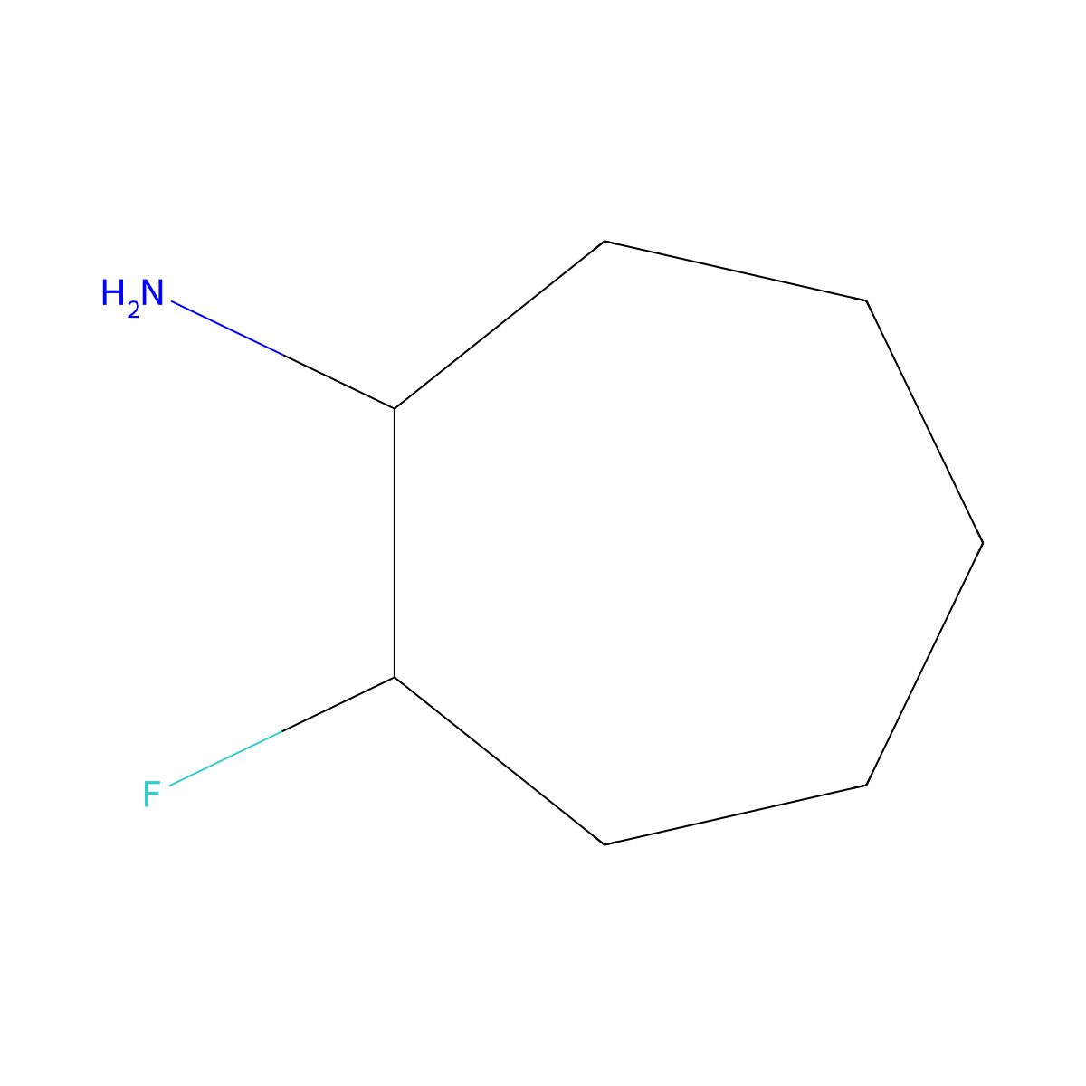 2-Fluorocycloheptan-1-amine molecular structure, CAS 1427378-70-8