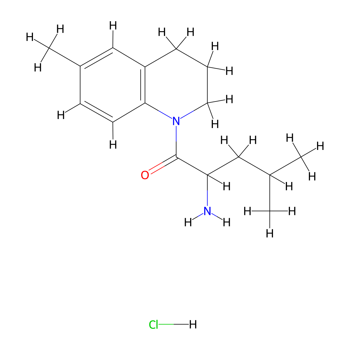 2-Amino-4-methyl-1-(6-methyl-1,2,3,4-tetrahydroquinolin-1-yl)pentan-1-one hydrochloride molecular structure, CAS 1427378-73-1