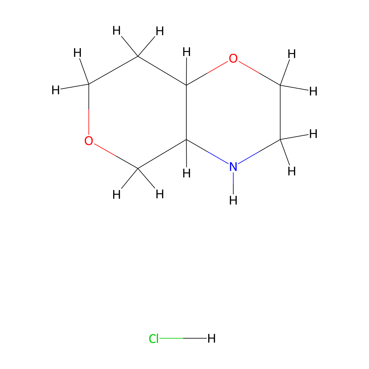 Octahydropyrano[4,3-b]morpholine hydrochloride molecular structure, CAS 1427378-78-6