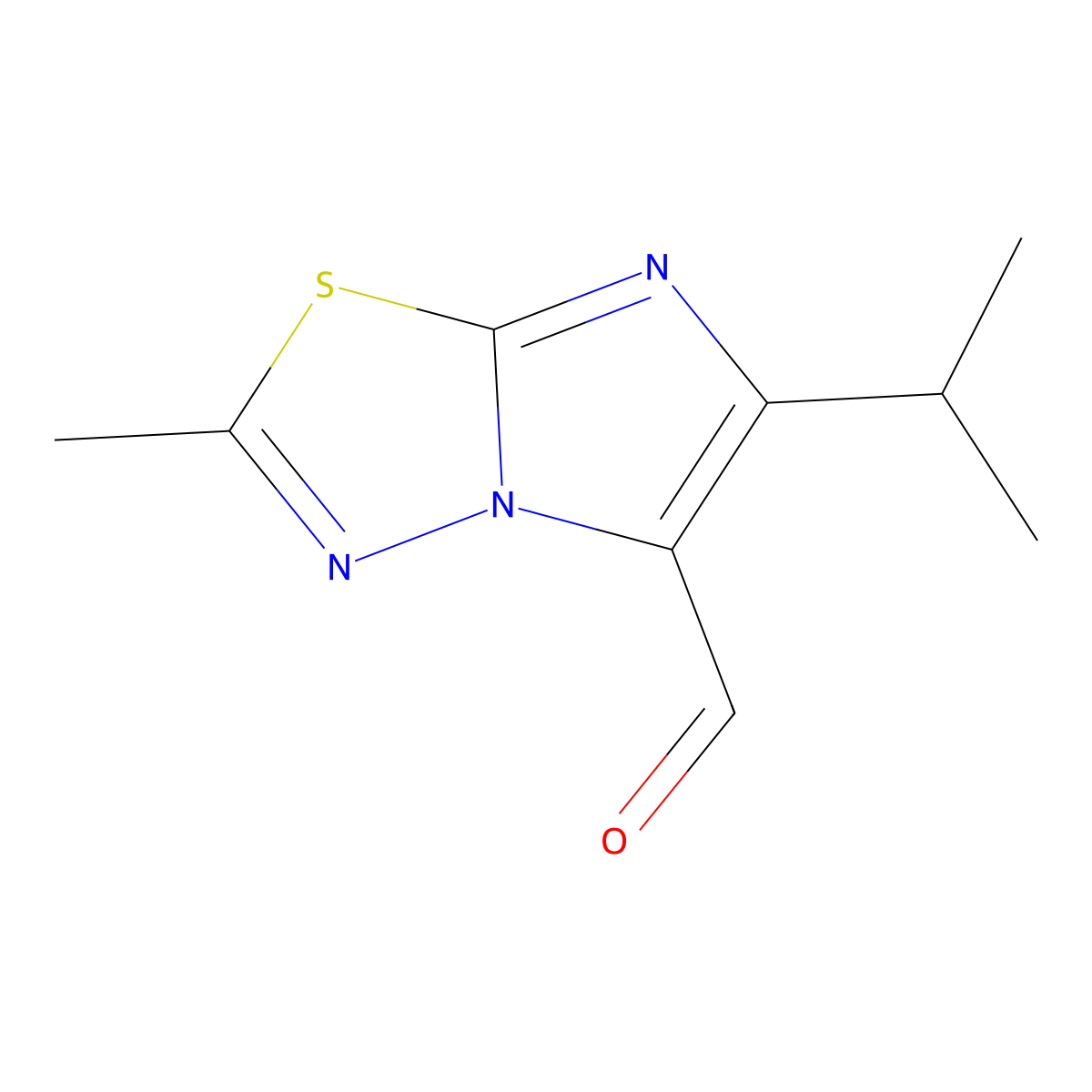 2-Methyl-6-(propan-2-yl)imidazo[2,1-b][1,3,4]thiadiazole-5-carbaldehyde molecular structure, CAS 1427378-80-0