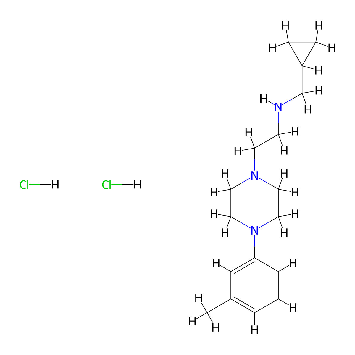 (Cyclopropylmethyl)({2-[4-(3-methylphenyl)piperazin-1-yl]ethyl})amine dihydrochloride molecular structure, CAS 1427378-86-6