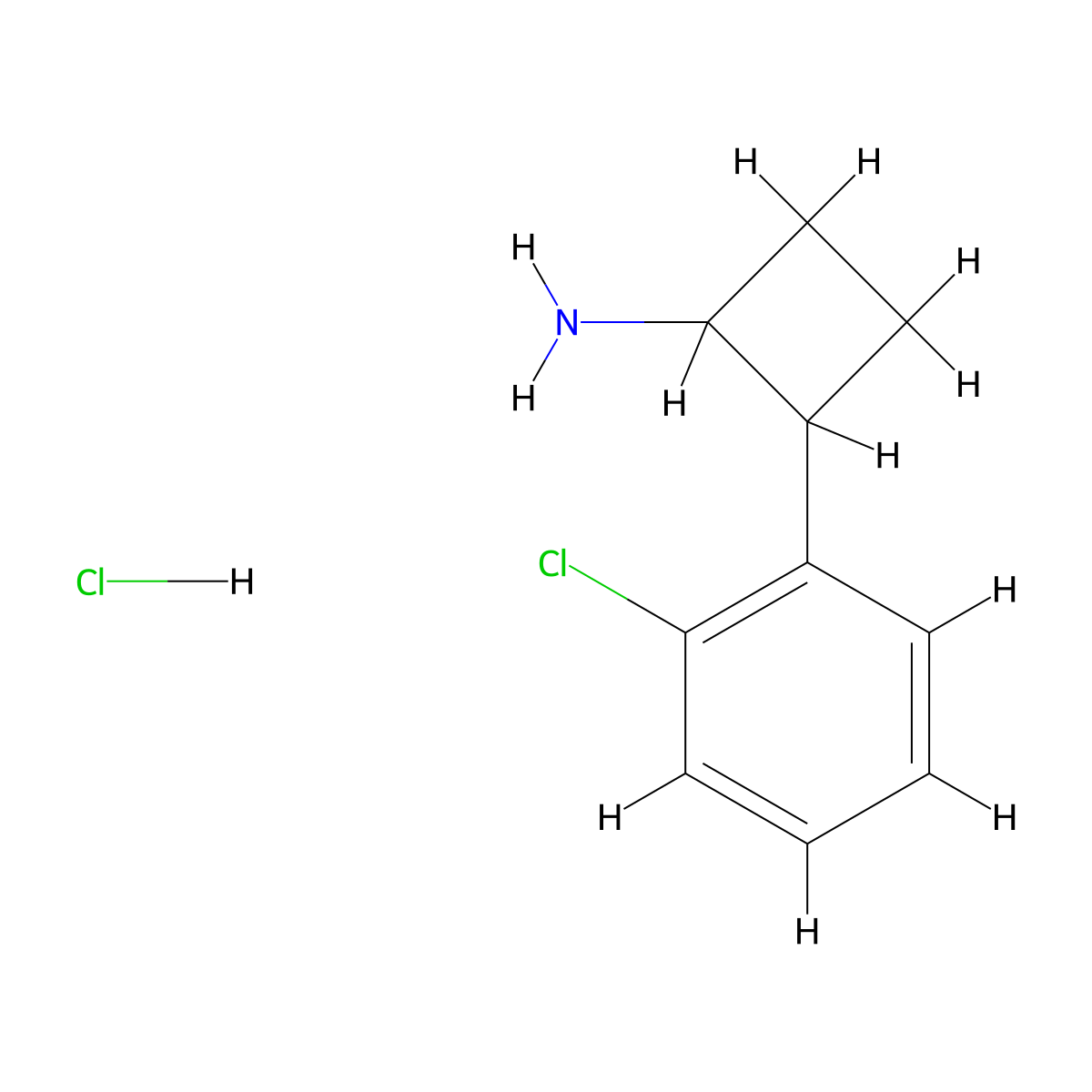2-(2-Chlorophenyl)cyclobutan-1-amine hydrochloride molecular structure, CAS 1427378-89-9