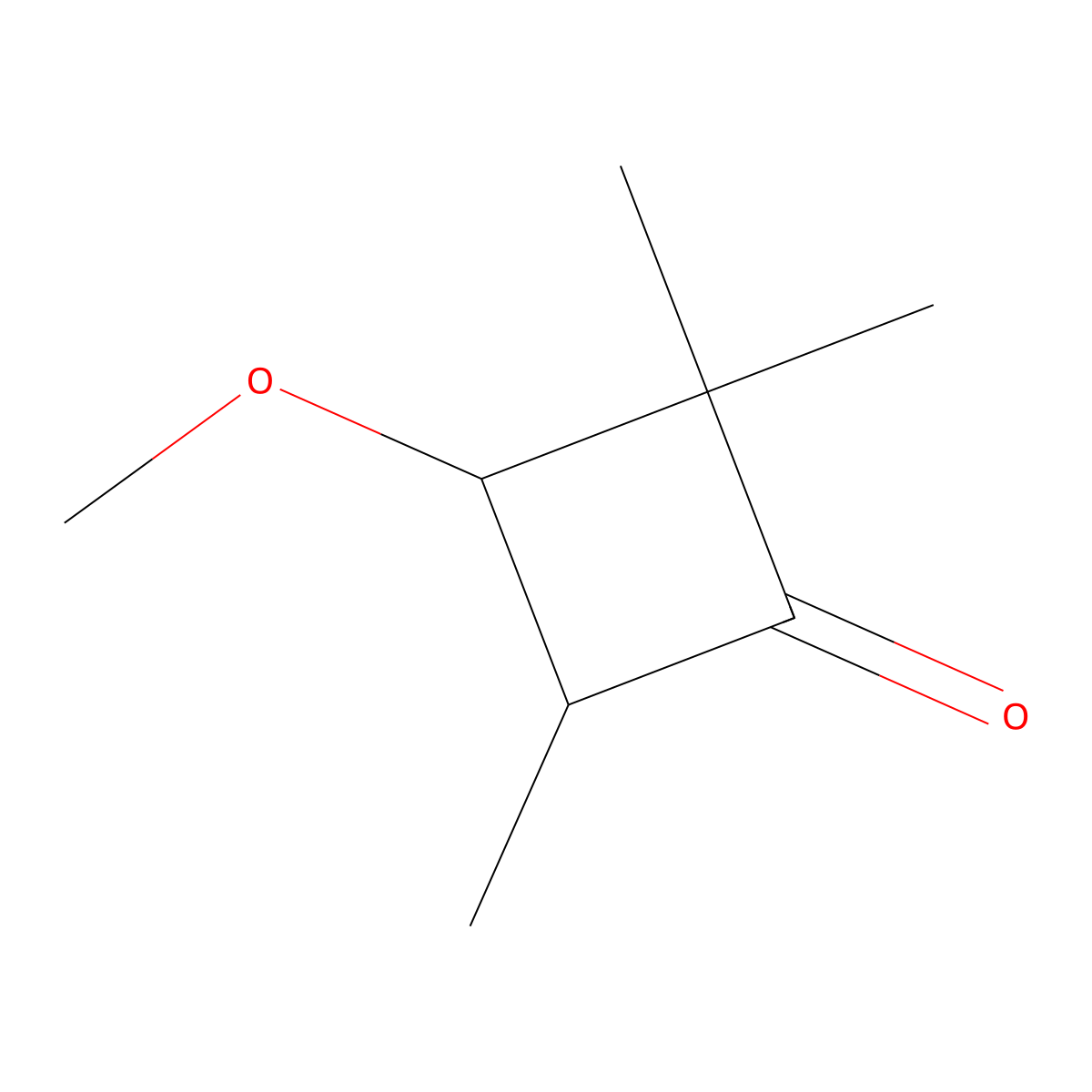 3-Methoxy-2,2,4-trimethylcyclobutan-1-one molecular structure, CAS 1427378-92-4