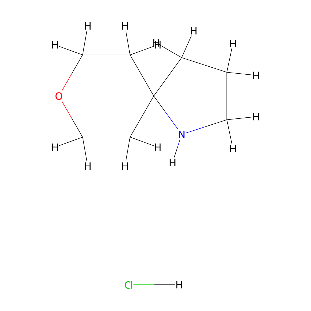 8-Oxa-1-azaspiro[4.5]decane hydrochloride molecular structure, CAS 1427378-94-6